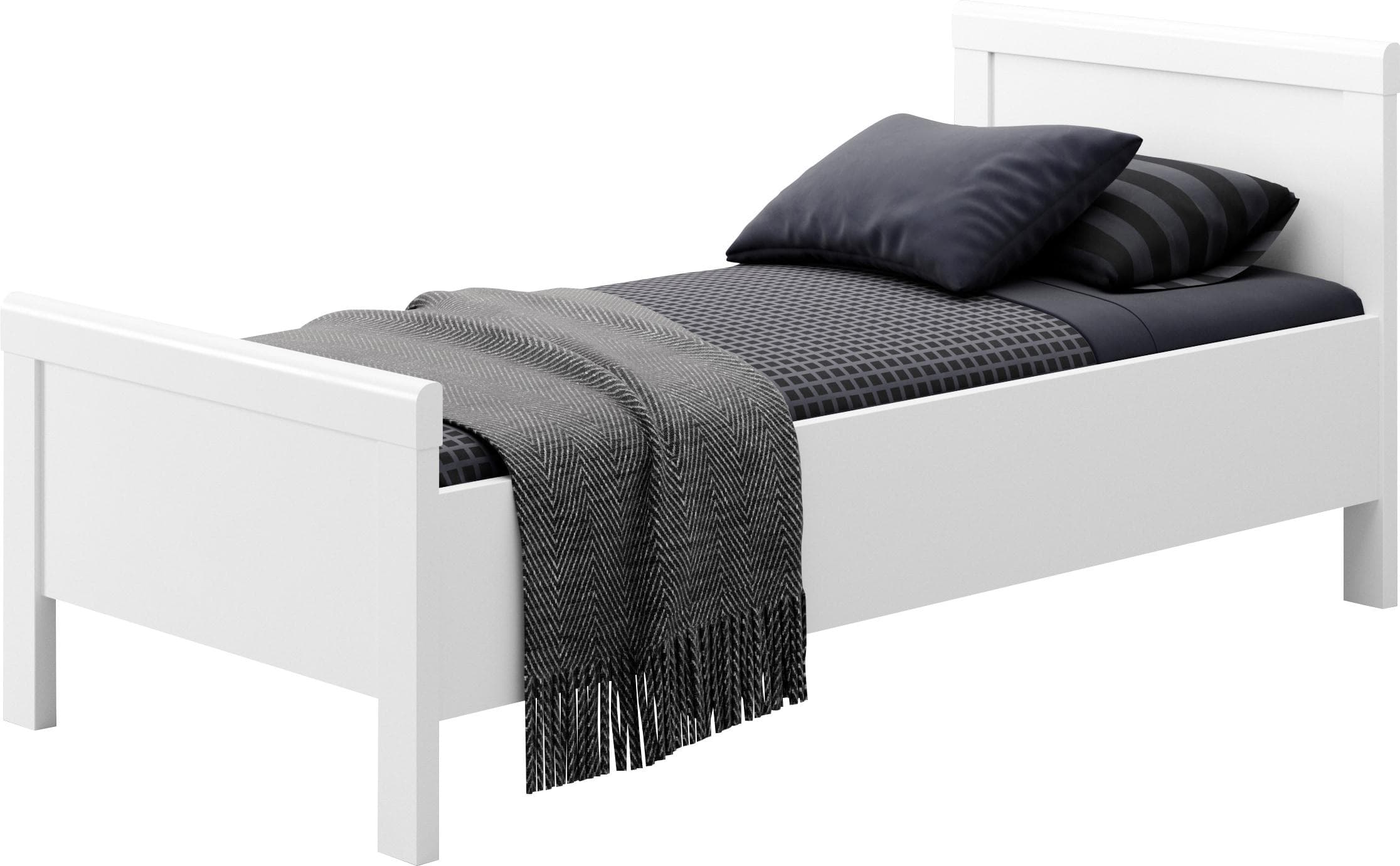 Einzelbett PRIESS Arnsberg Weiß Modernes Bettgestell