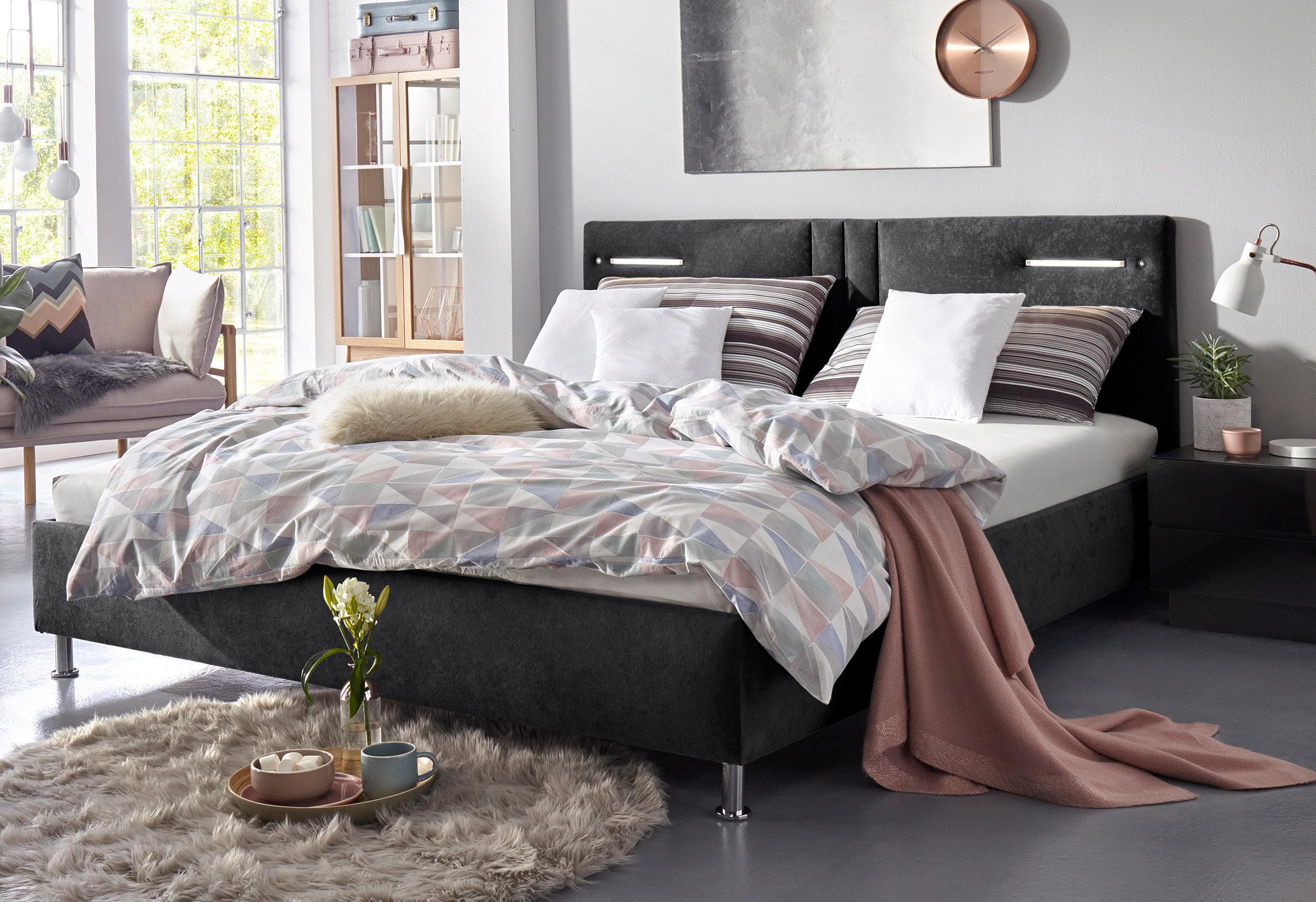 Westfalia Schlafkomfort Polsterbett Elba mit LED-Beleuchtung