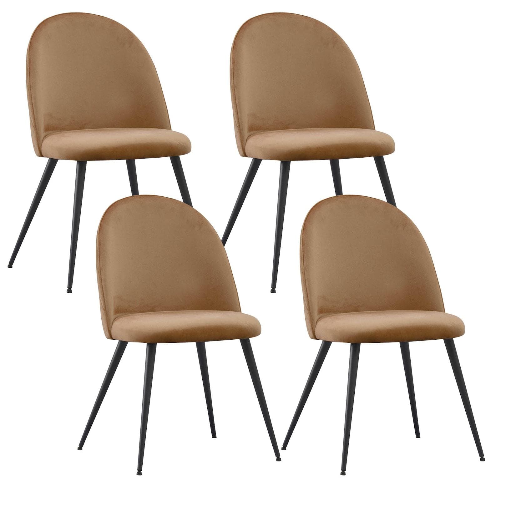 Albatros International CAPO Esszimmerstuhl 4er Set Braun Samt