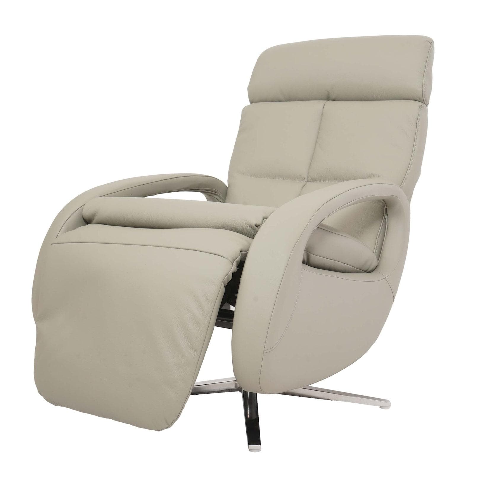 Relaxsessel MCW-L11 Grau Voll-Leder mit Liegefunktion