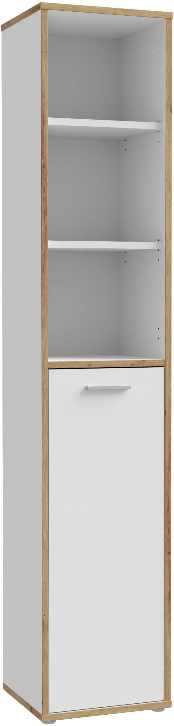 FORTE Aktenregal Keflav Weiß/Artisan Eiche mit Tür