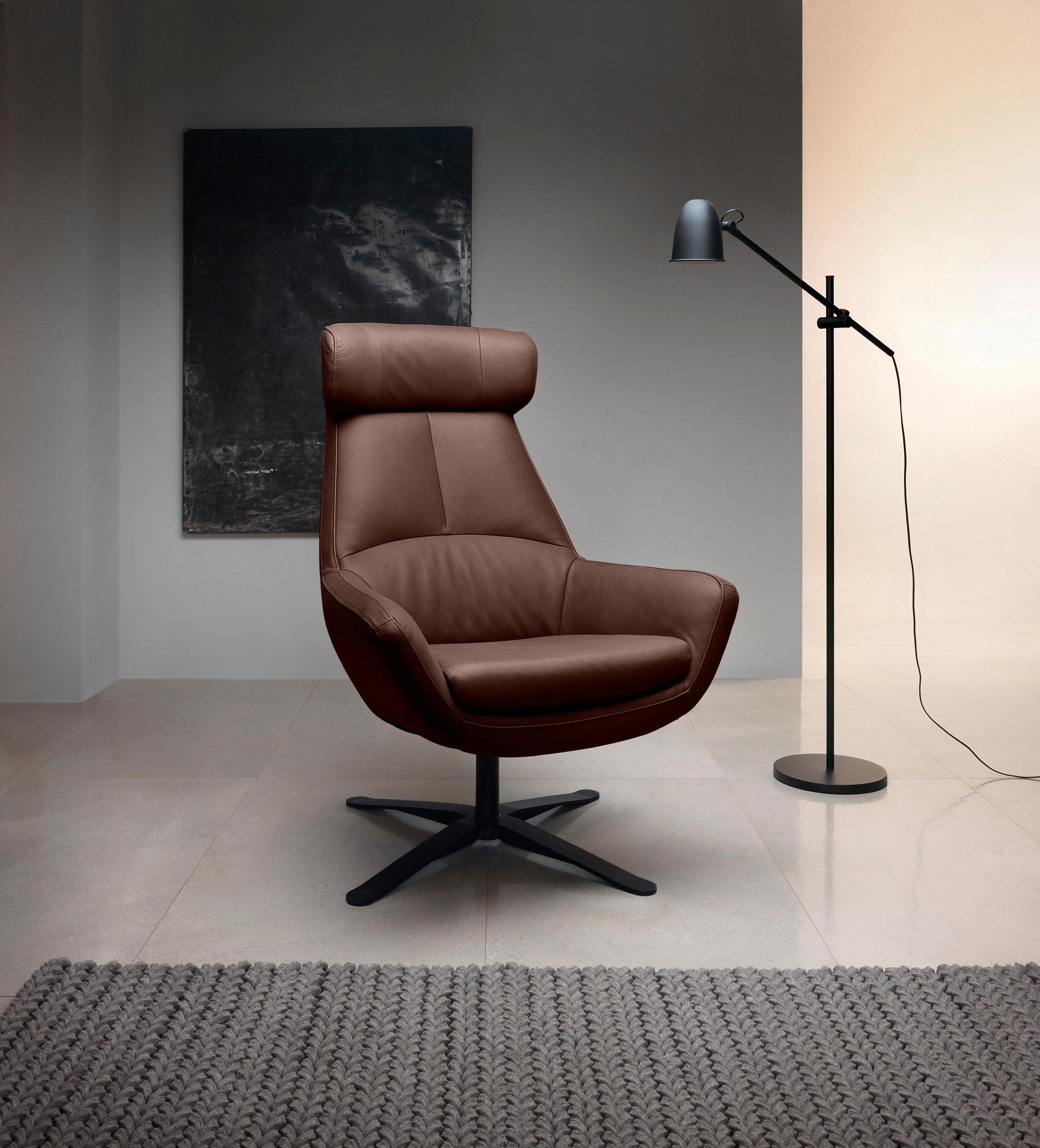 BETYPE Drehsessel Be Organic High Back Echtleder Braun