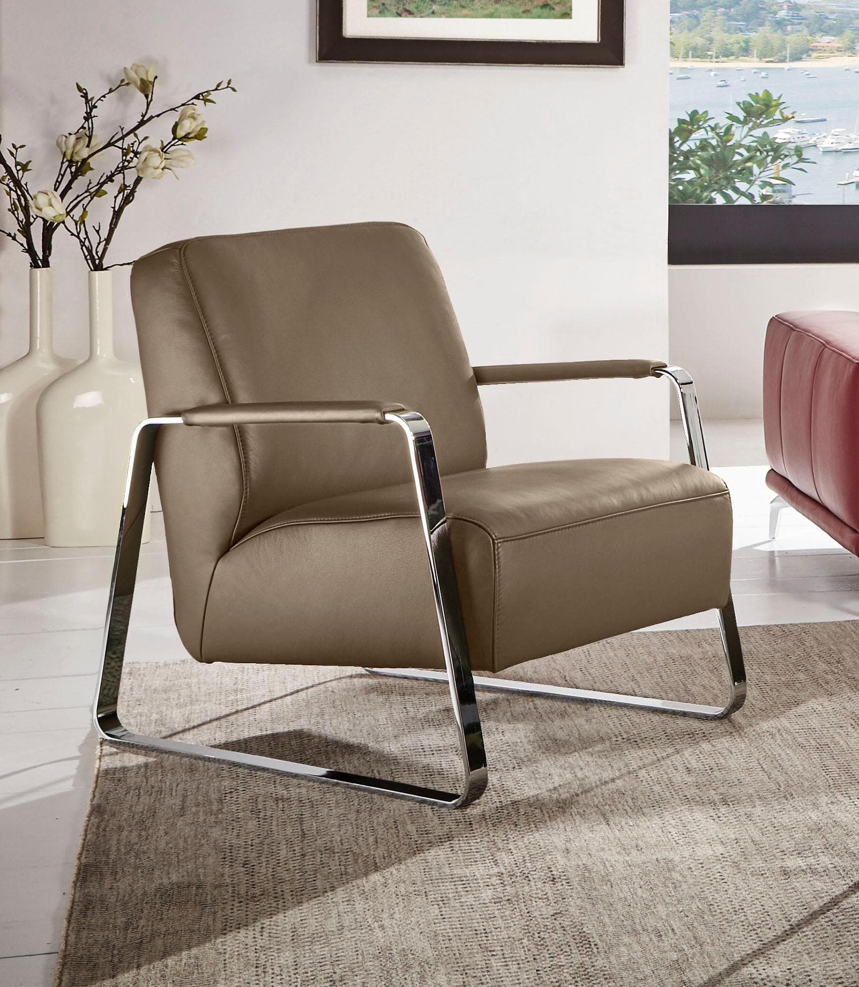 W.SCHILLIG quadroo Cocktailsessel Orange Longlife Leder