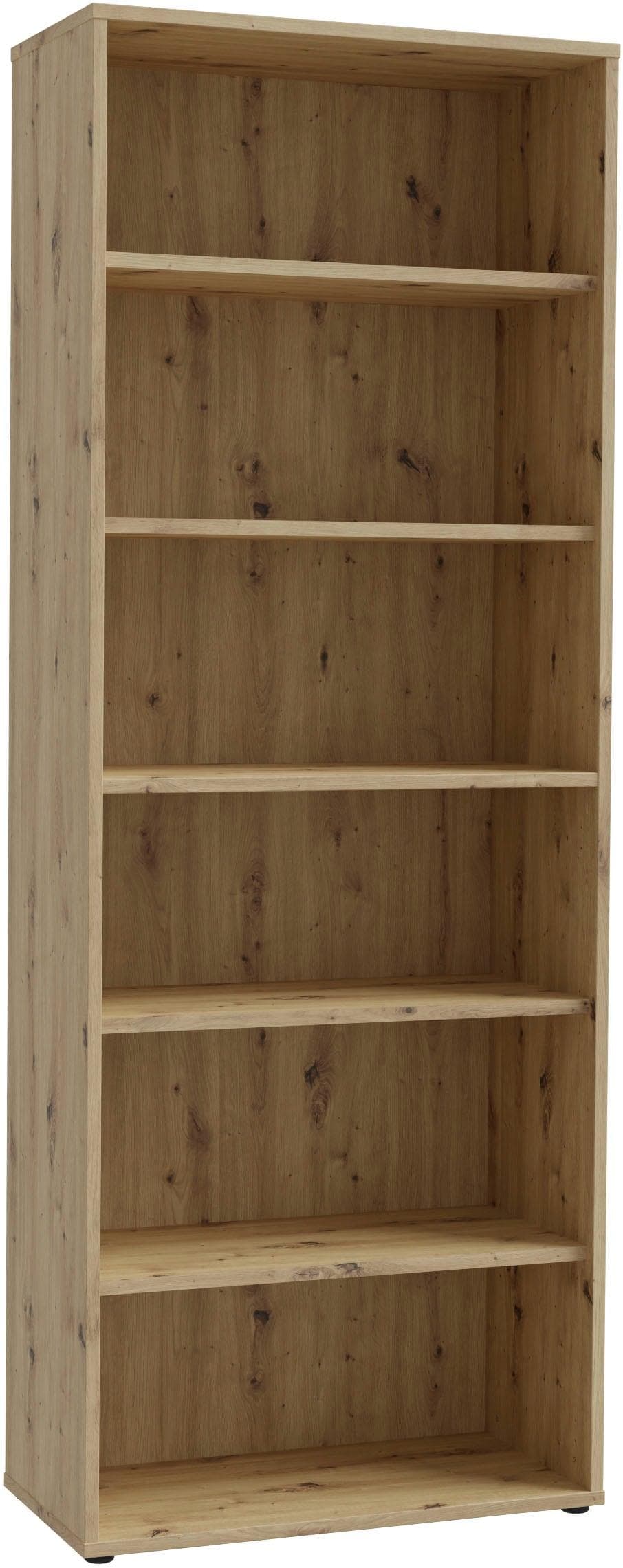FORTE Aktenregal Goldsboro Braun Artisan Eiche 6 Fächer