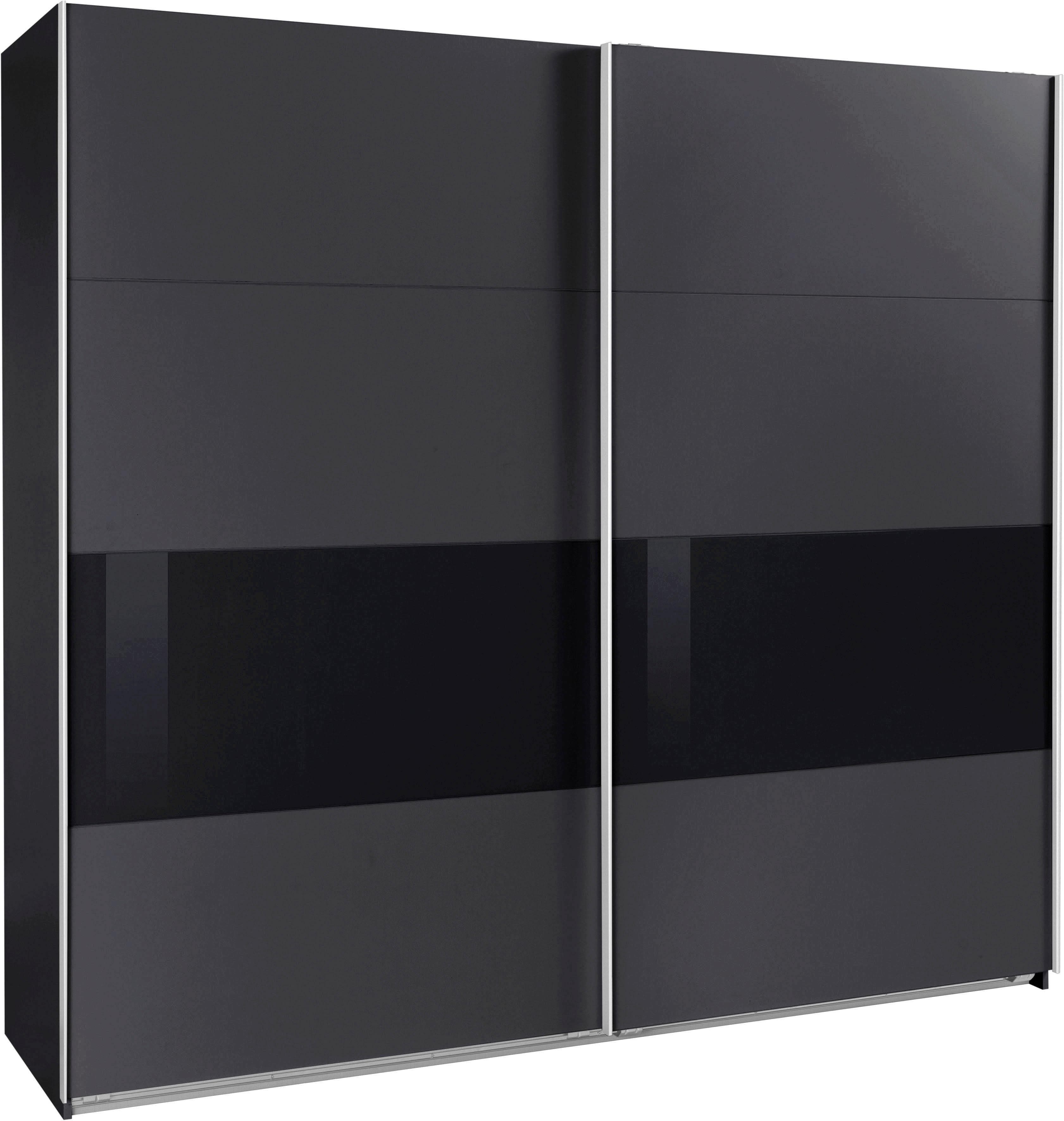 Wimex Schwebetürenschrank Bramfeld - Moderner Kleiderschrank mit Metallgriffen und Glasfronten