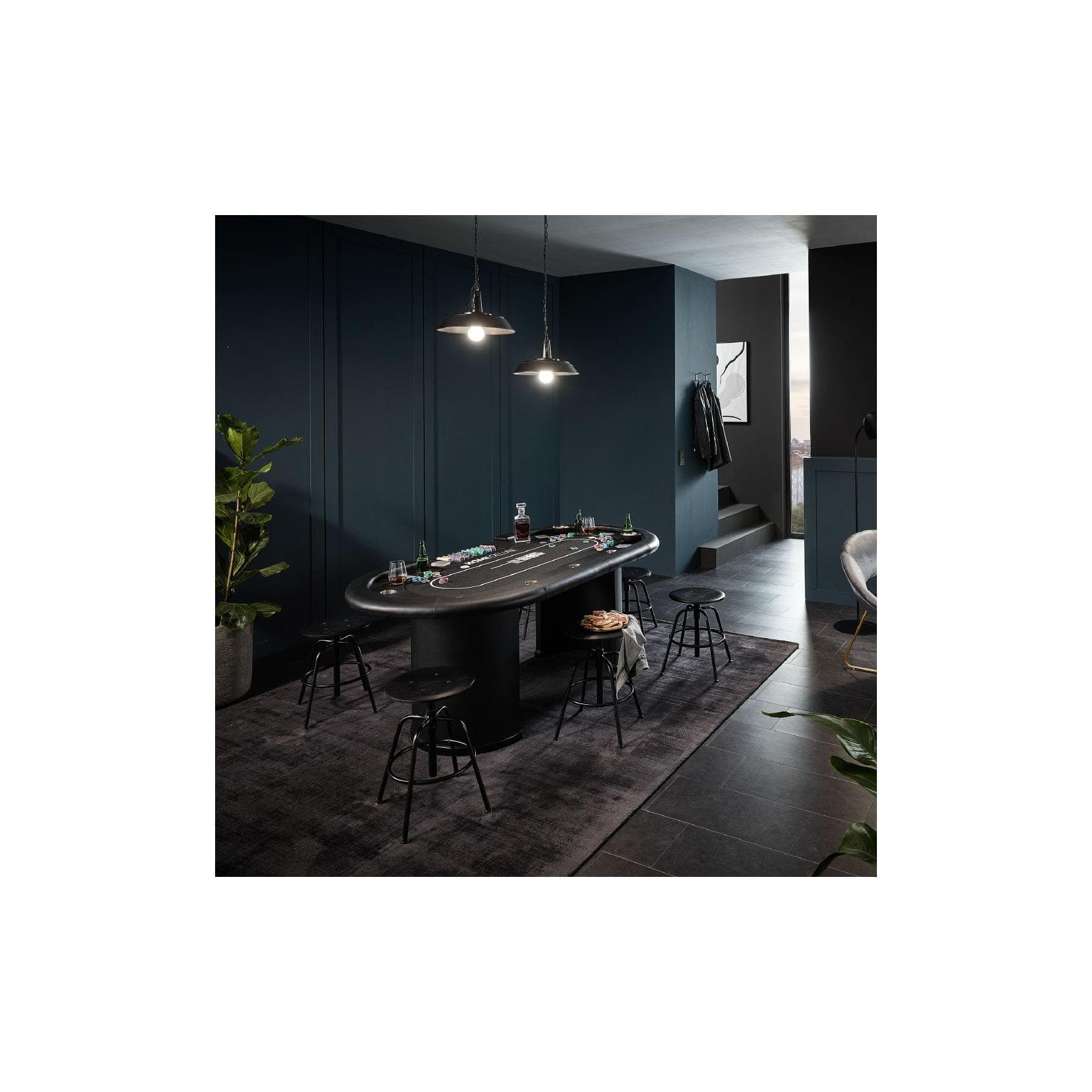 Home Deluxe Spieltisch Pokertisch FULL HOUSE mit LED-Beleuchtung