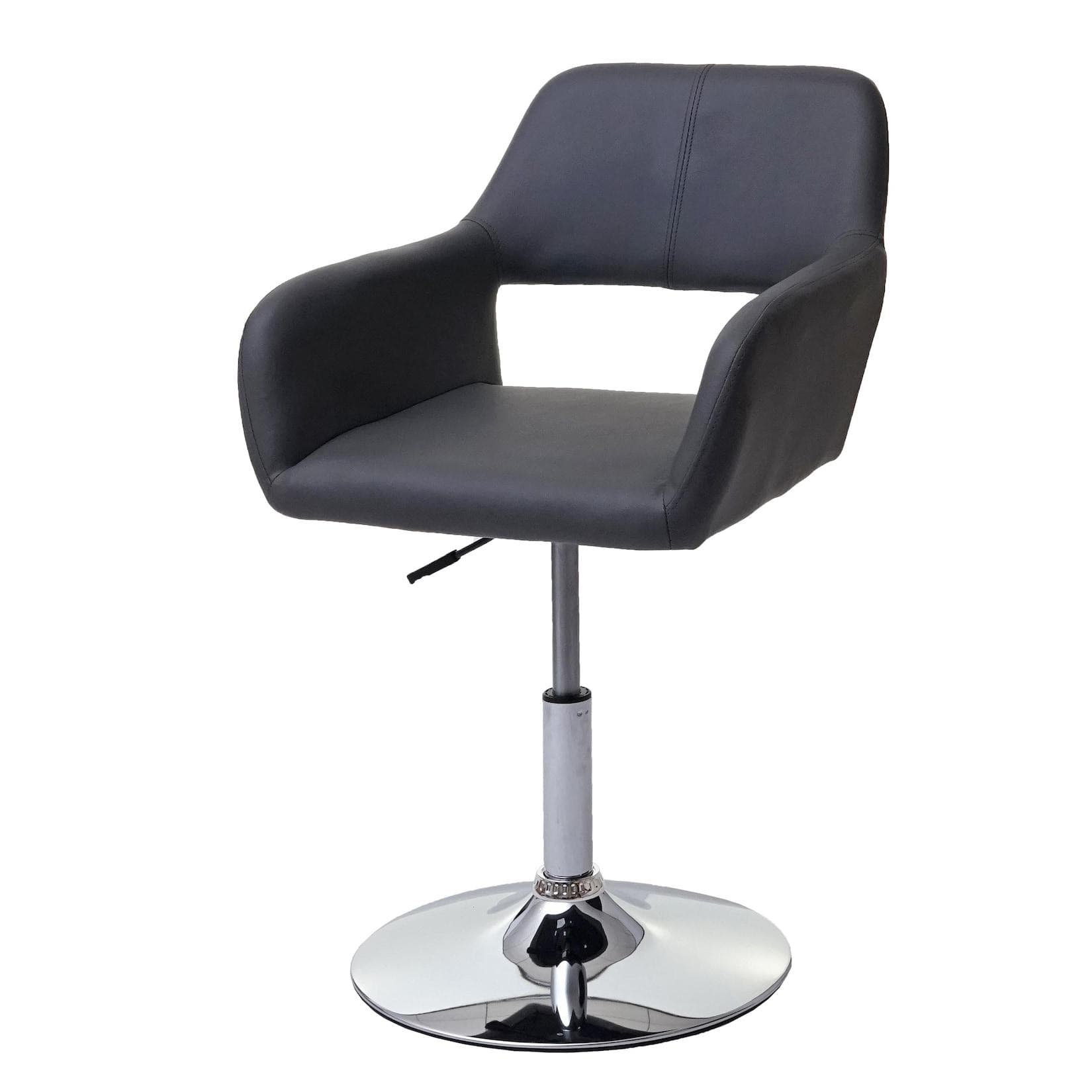 Esszimmerstuhl MCW-A50 III Retro Grau Kunstleder Chromfuß