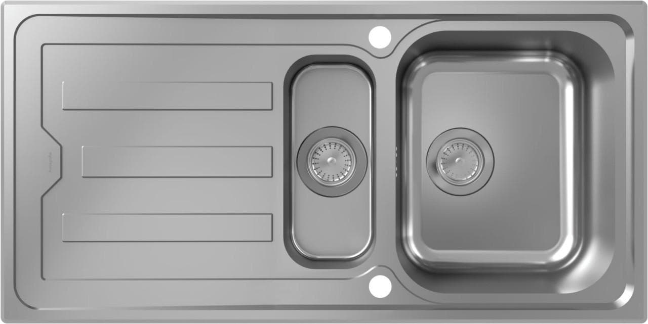 Hansgrohe Einbauspüle S440-A517 100 Abtropffl. automatische Ablaufgarnitur Edelstahl