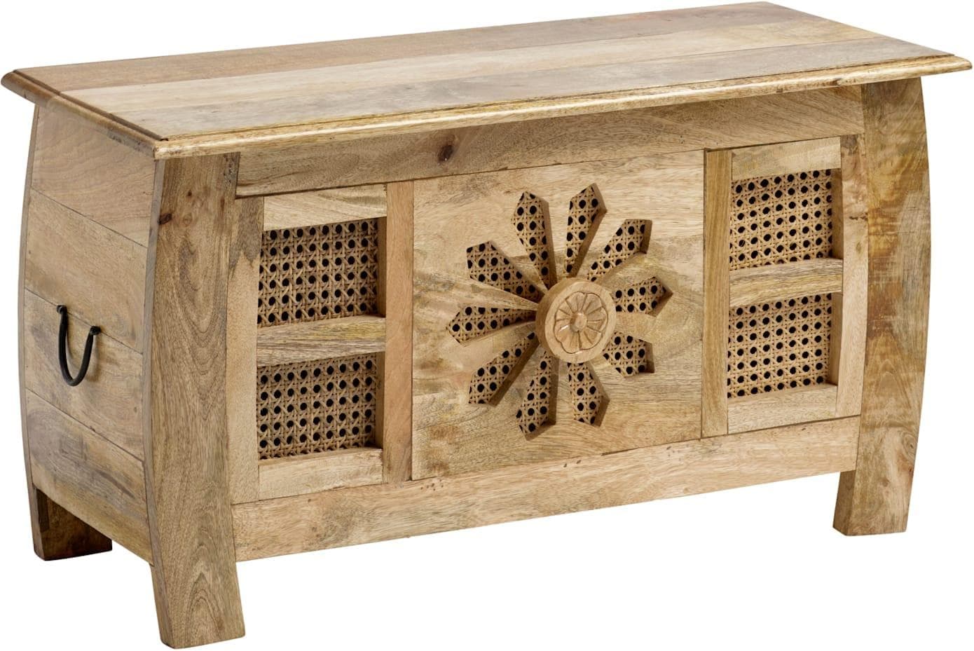 Truhenbank Mangoholz Rattan