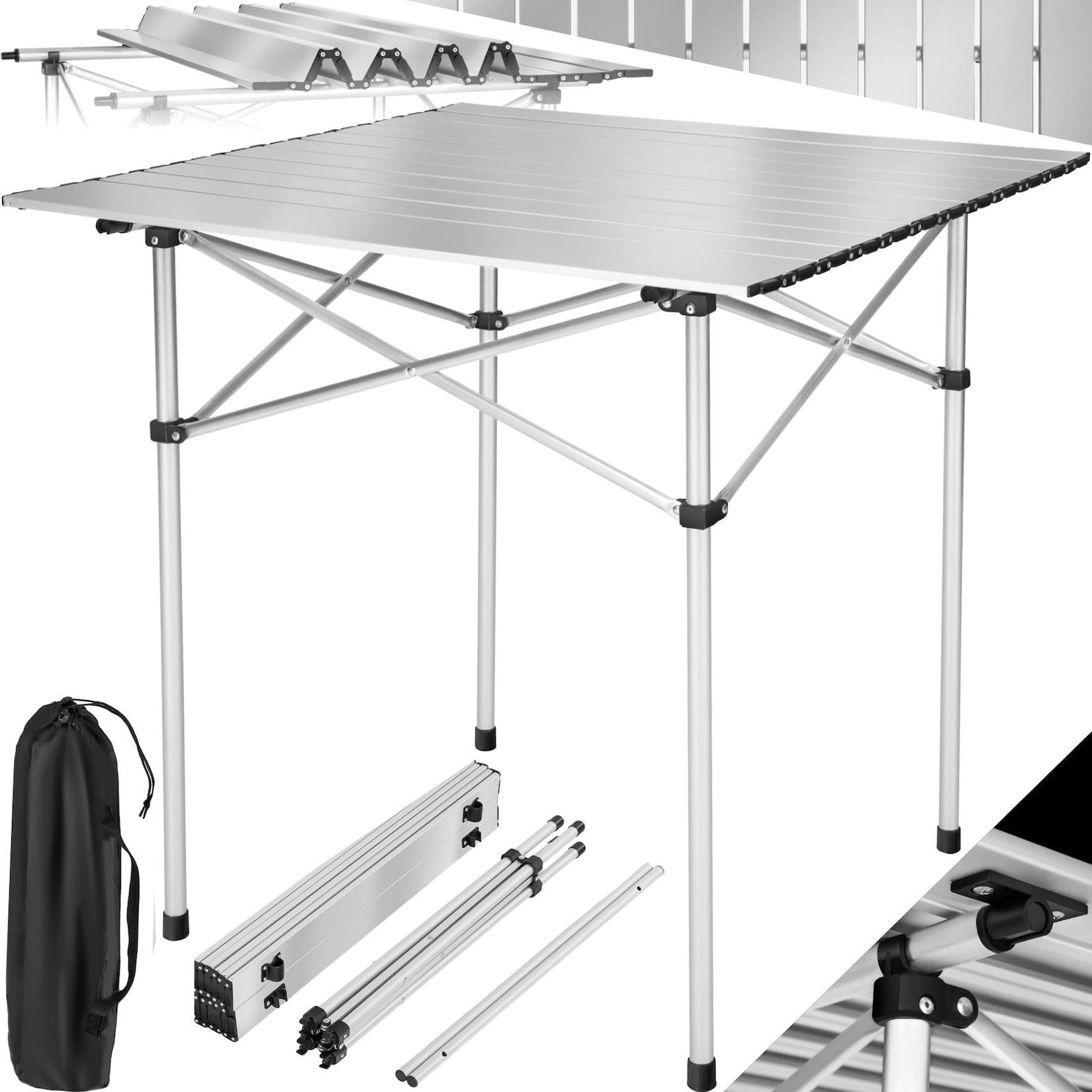 tectake Campingtisch Aluminium Klappbar Tragetasche