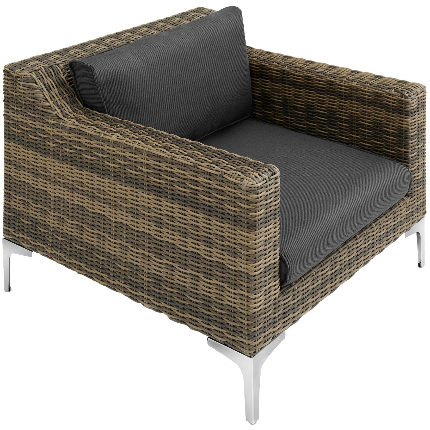 TecTake Modulares Aluminium Rattansessel Villanova Hochwertiges Geflecht