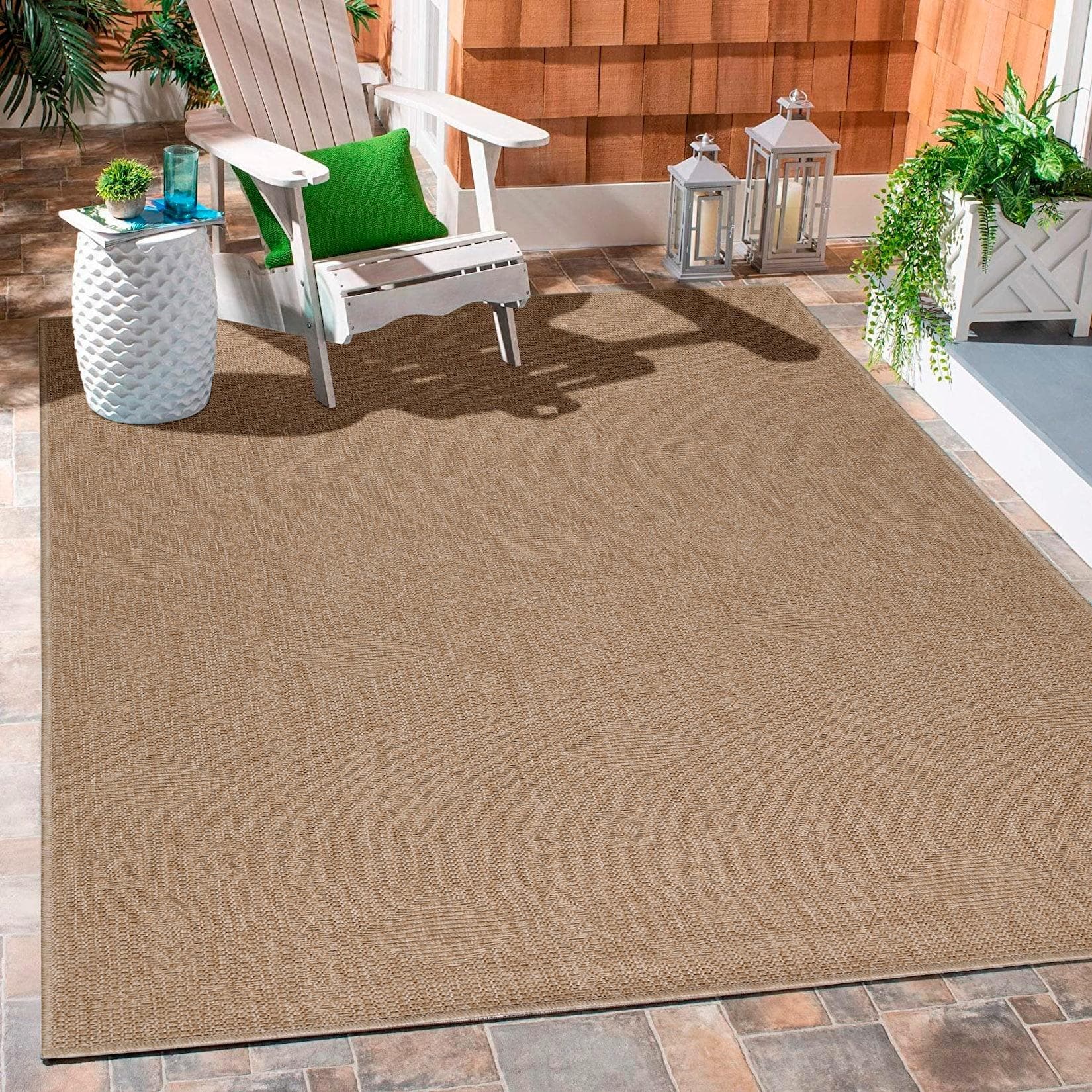 Ayyildiz In & Outdoor Teppich Wetterfest Beige Sisal-Optik