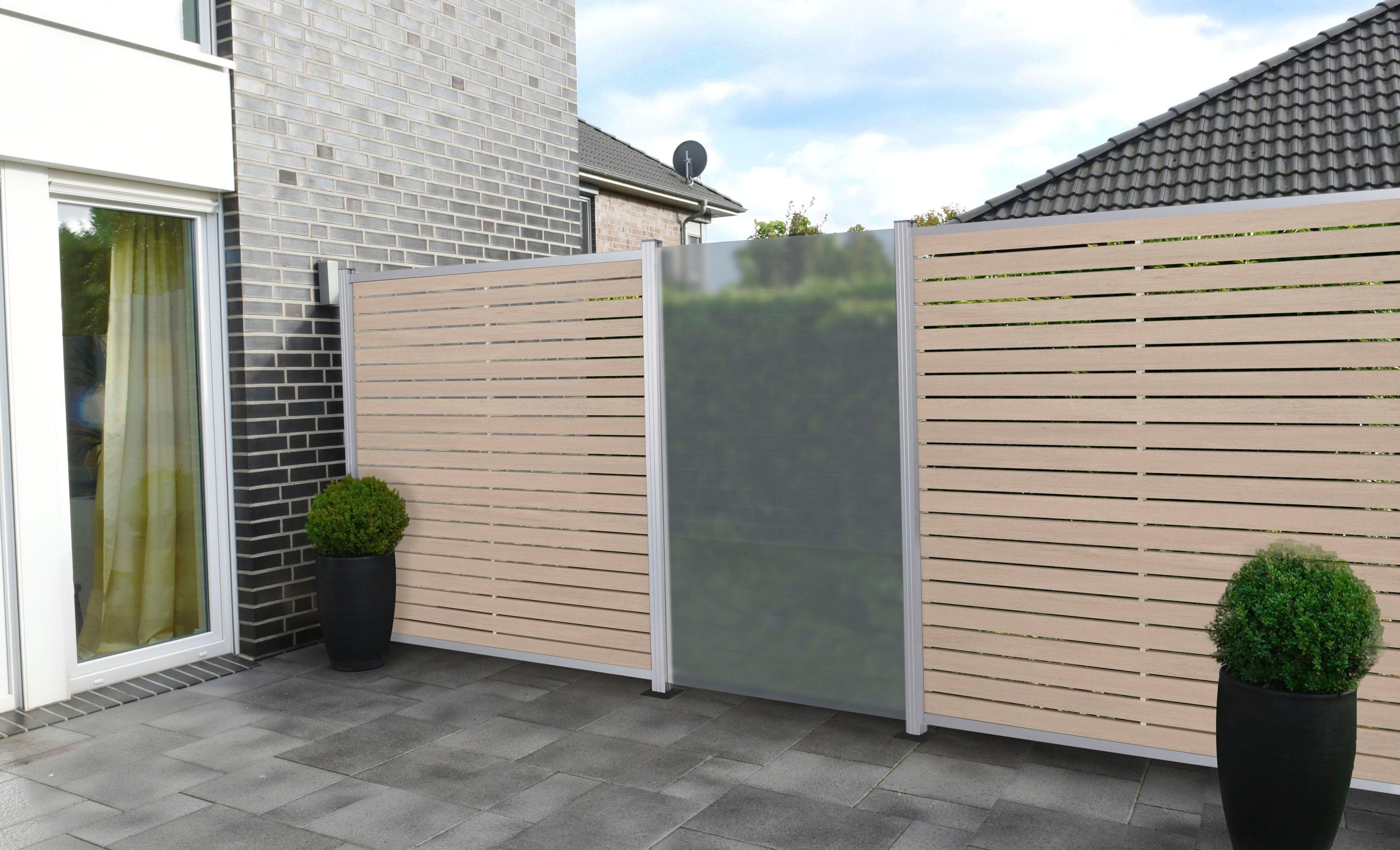 TETZNER & JENTZSCH Sichtschutzelement Hampton Beige/Silber Aluminium BPC