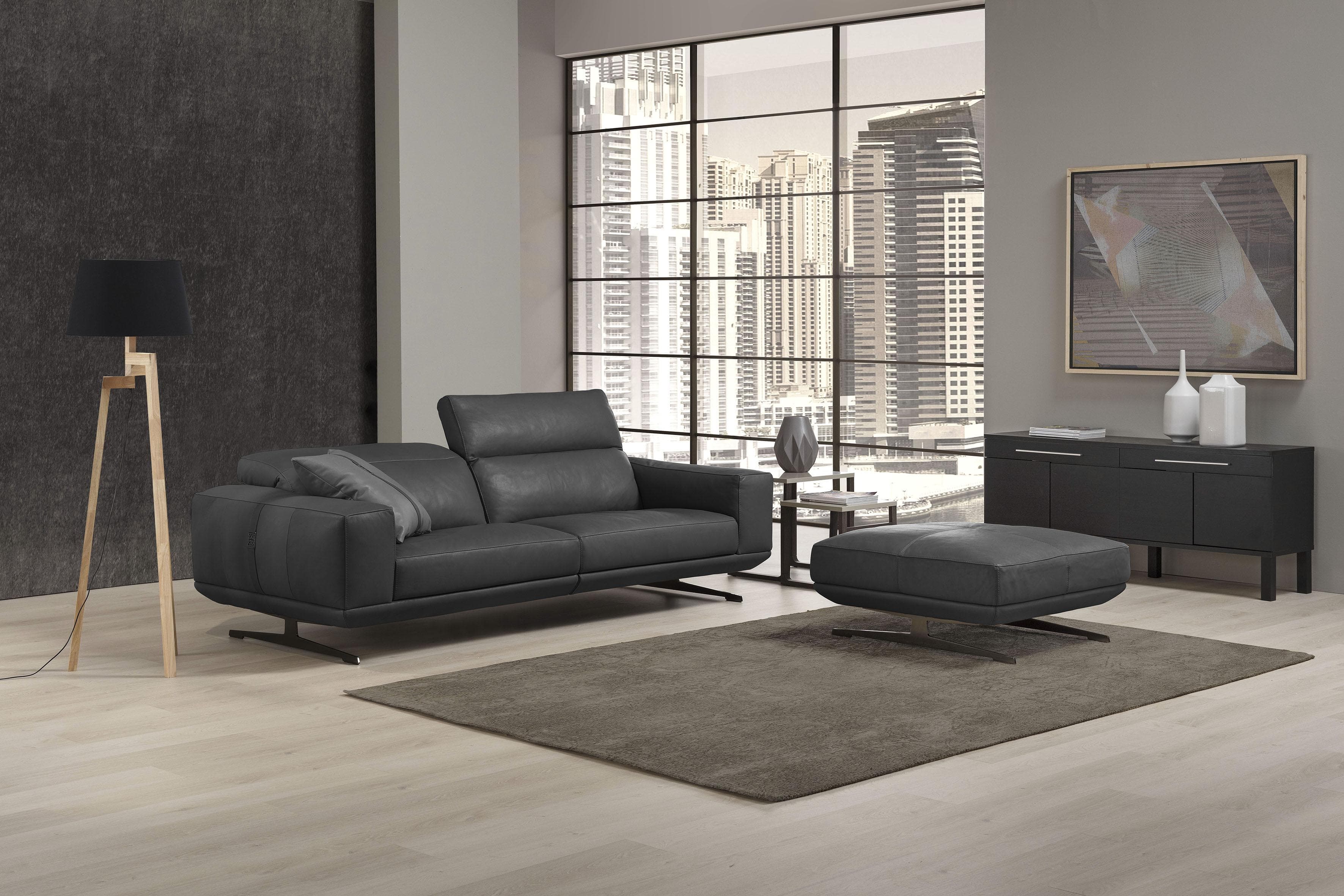 EGOITALIANO Gloria 2,5-Sitzer Sofa Leder Grau