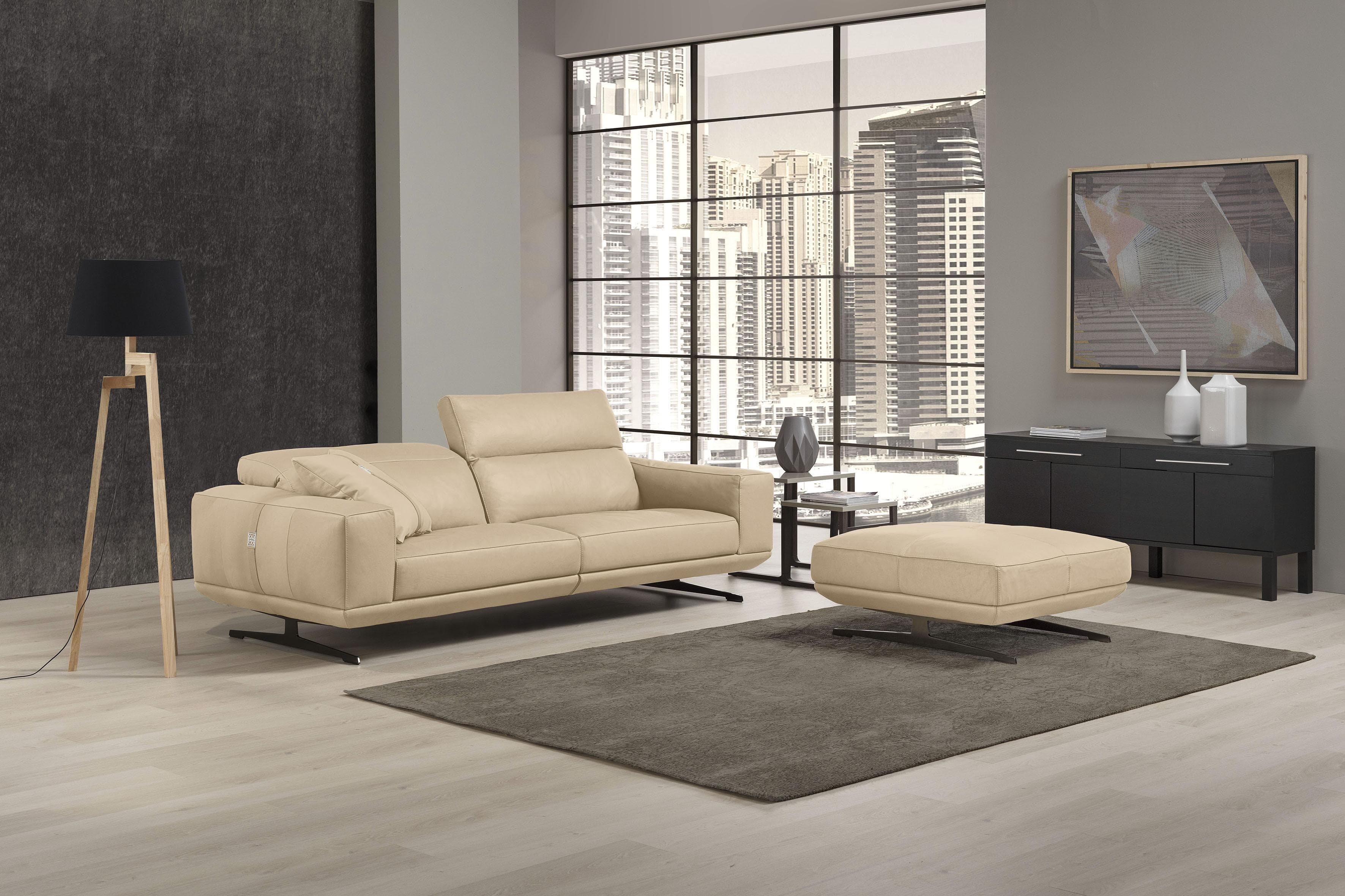 Egoitaliano Gloria 2,5-Sitzer Sofa Leder Champagner