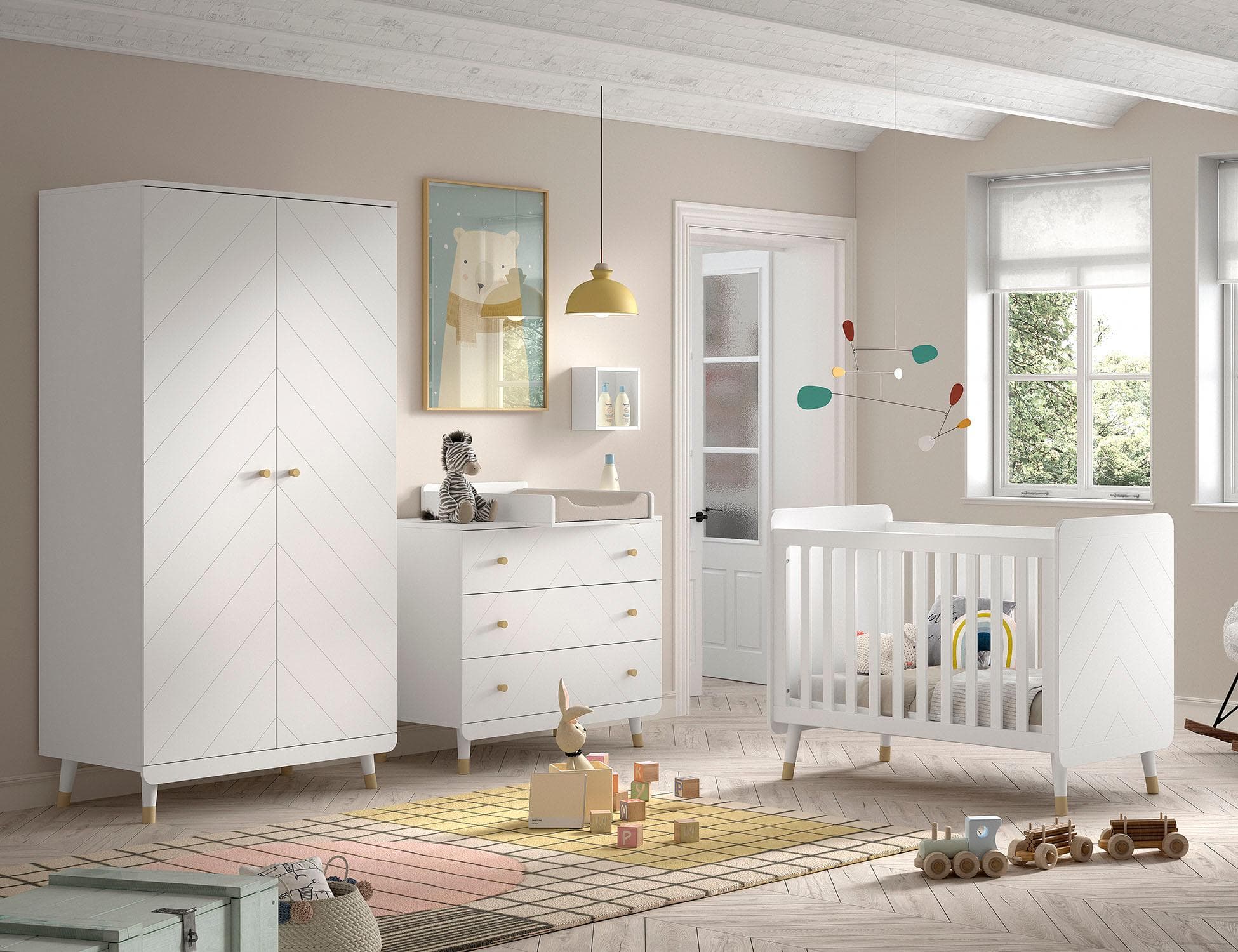 VIPACK Babymöbel-Set BILLY 4-tlg. Weiß Satin MDF