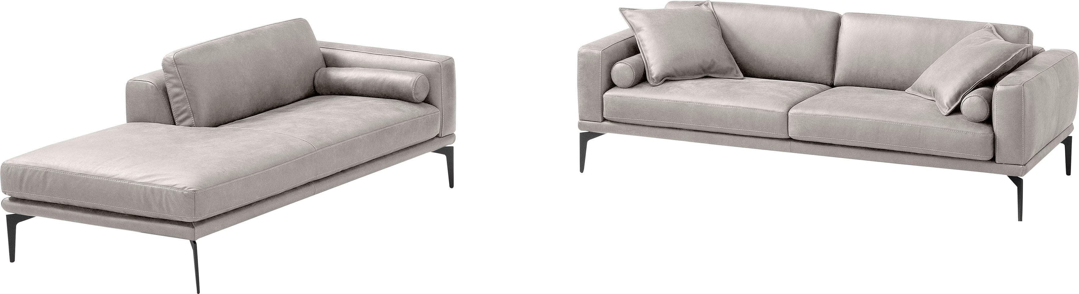 EGOITALIANO Polstergarnitur Masu Leder Grau