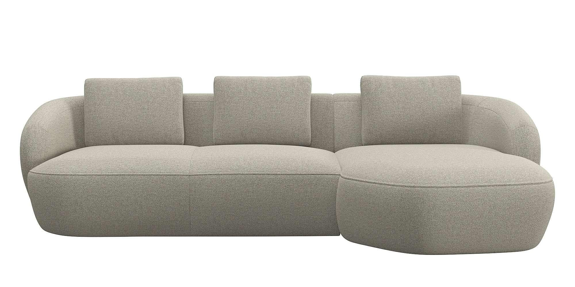 Flexlux Wohnlandschaft Torino L-Form Beige Chaiselongue