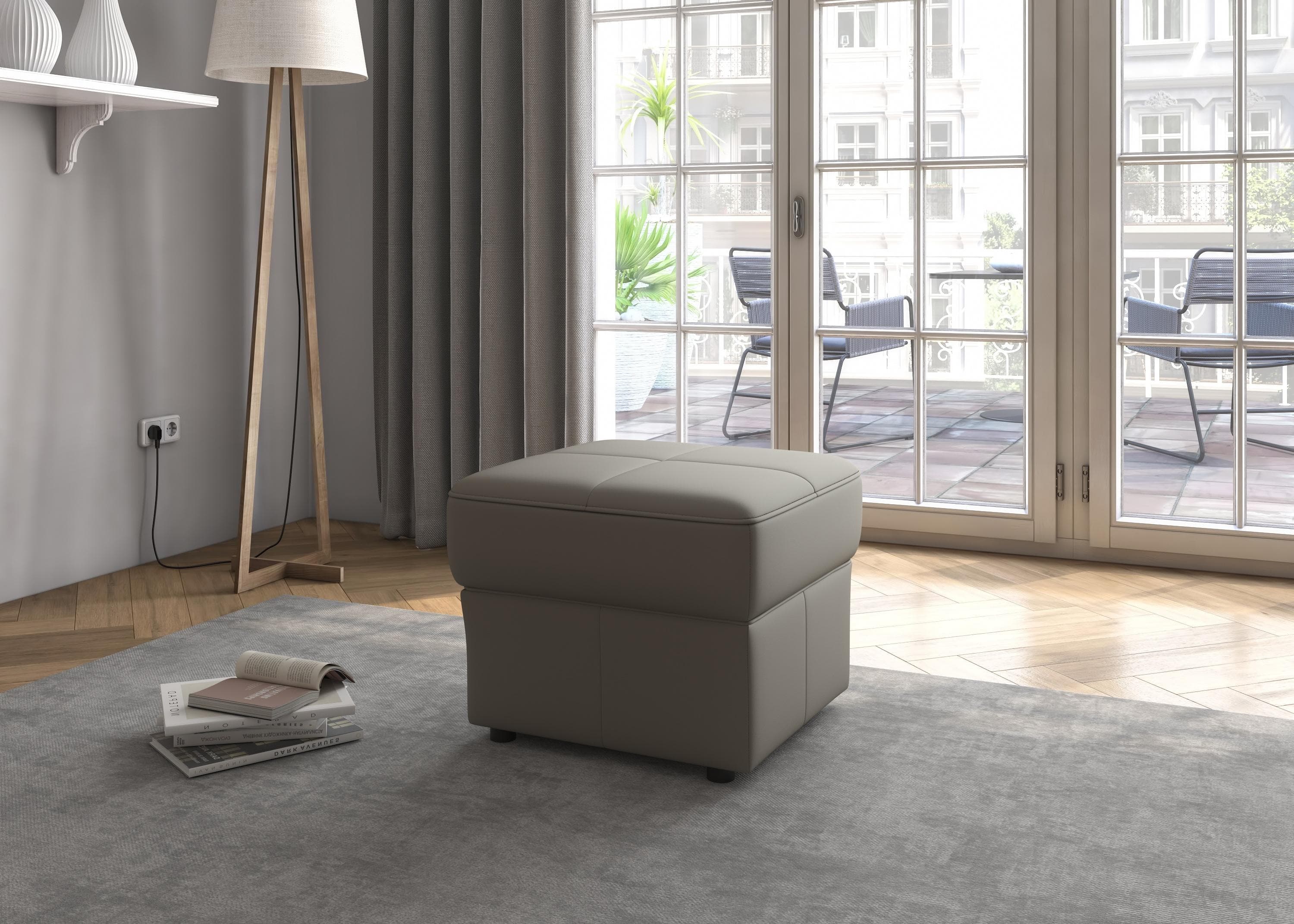 Hocker SIT & MORE Freetown Grau NaturLEDER Gleiter