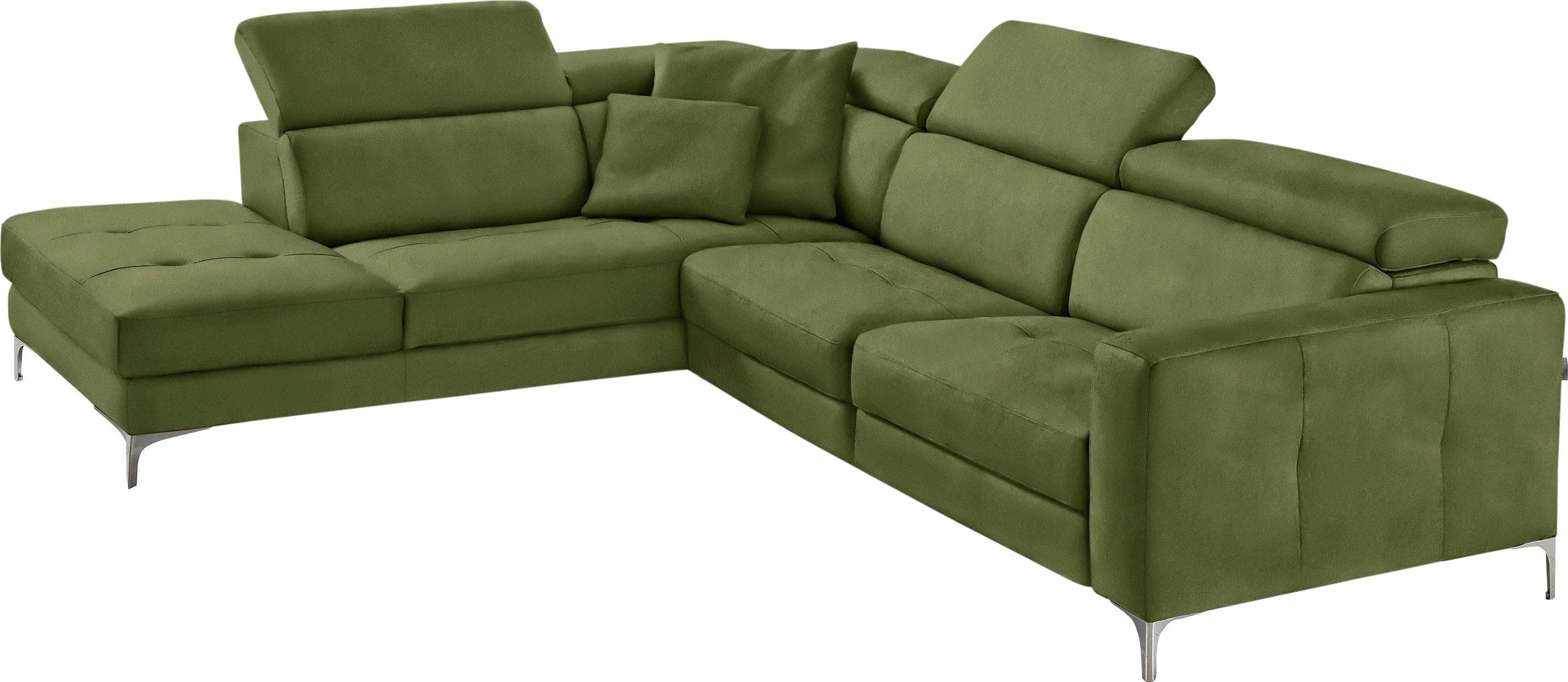 Ecksofa EGOITALIANO Matt L-Form Grün Kiwi mit Ottomane