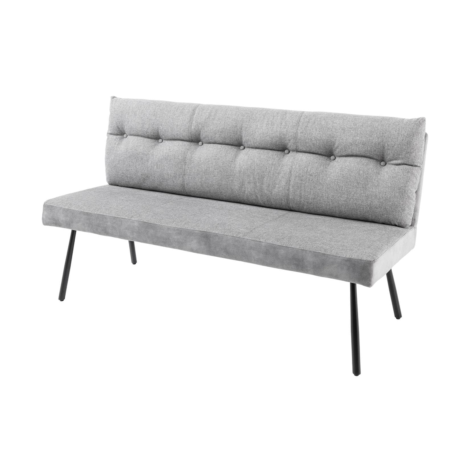 riess-ambiente Sitzbank BIG GEORGE Grau Samt Metall-Beine mit Lehne