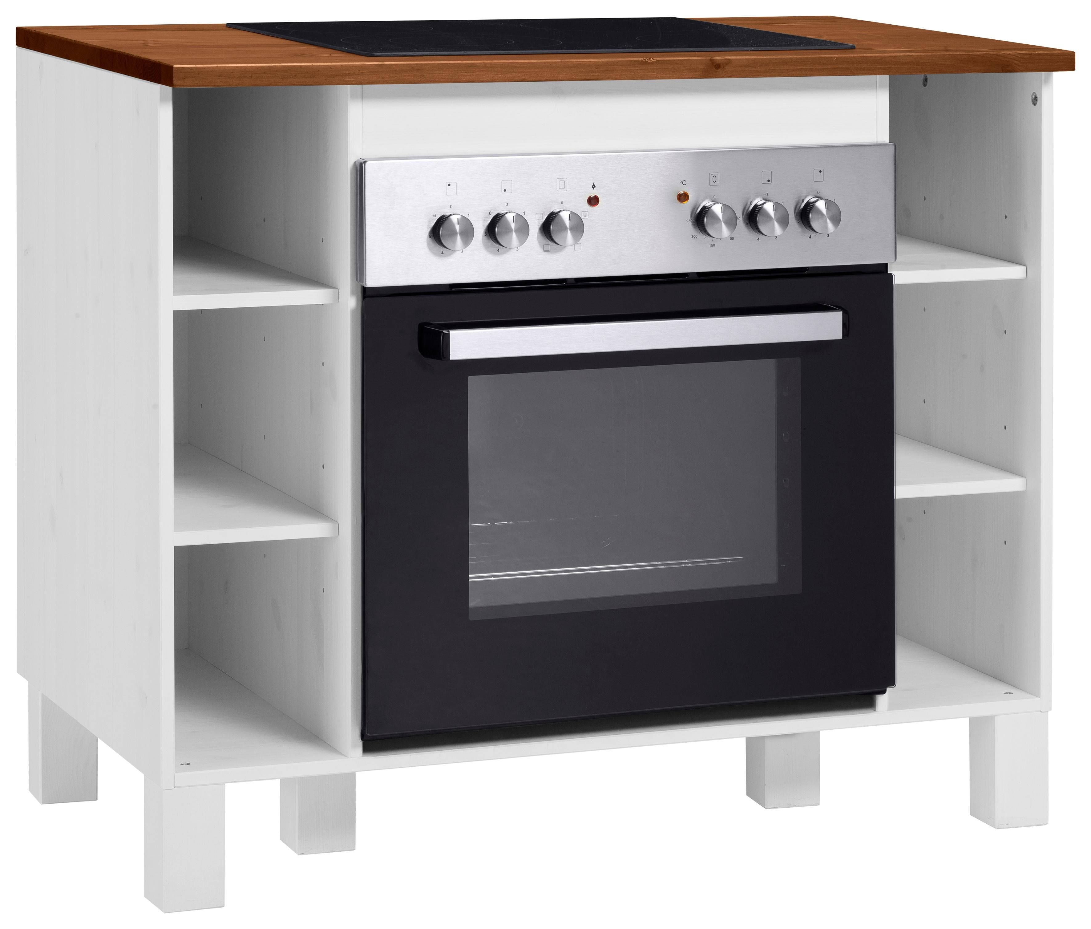 Home Affaire Oslo Herdumbauschrank Massivholz Kiefer Beige/Gelb
