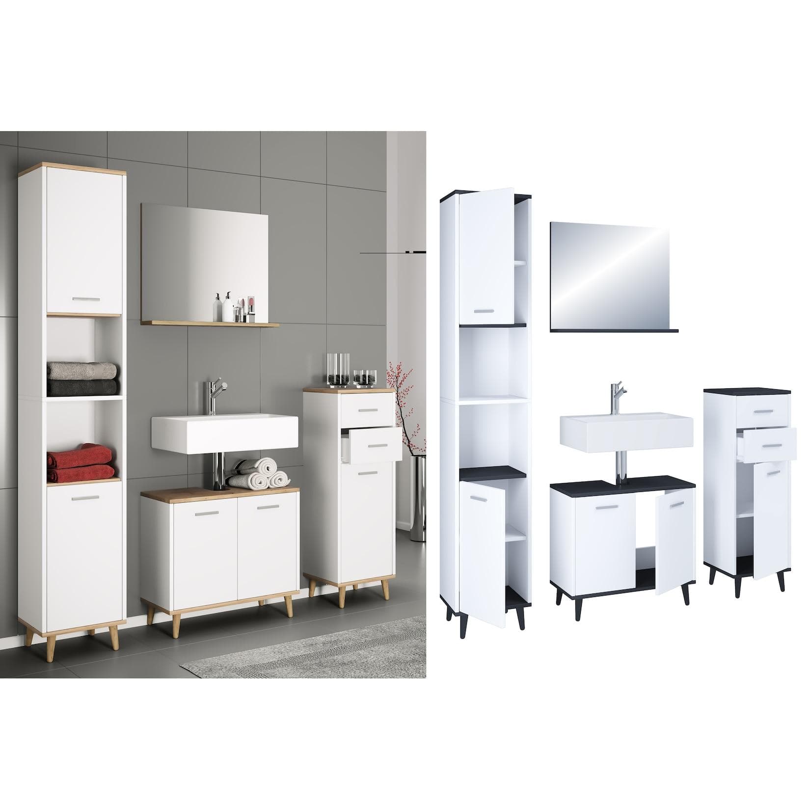 Badmöbel-Set 4-teilig - Komplettset für Bad & WC