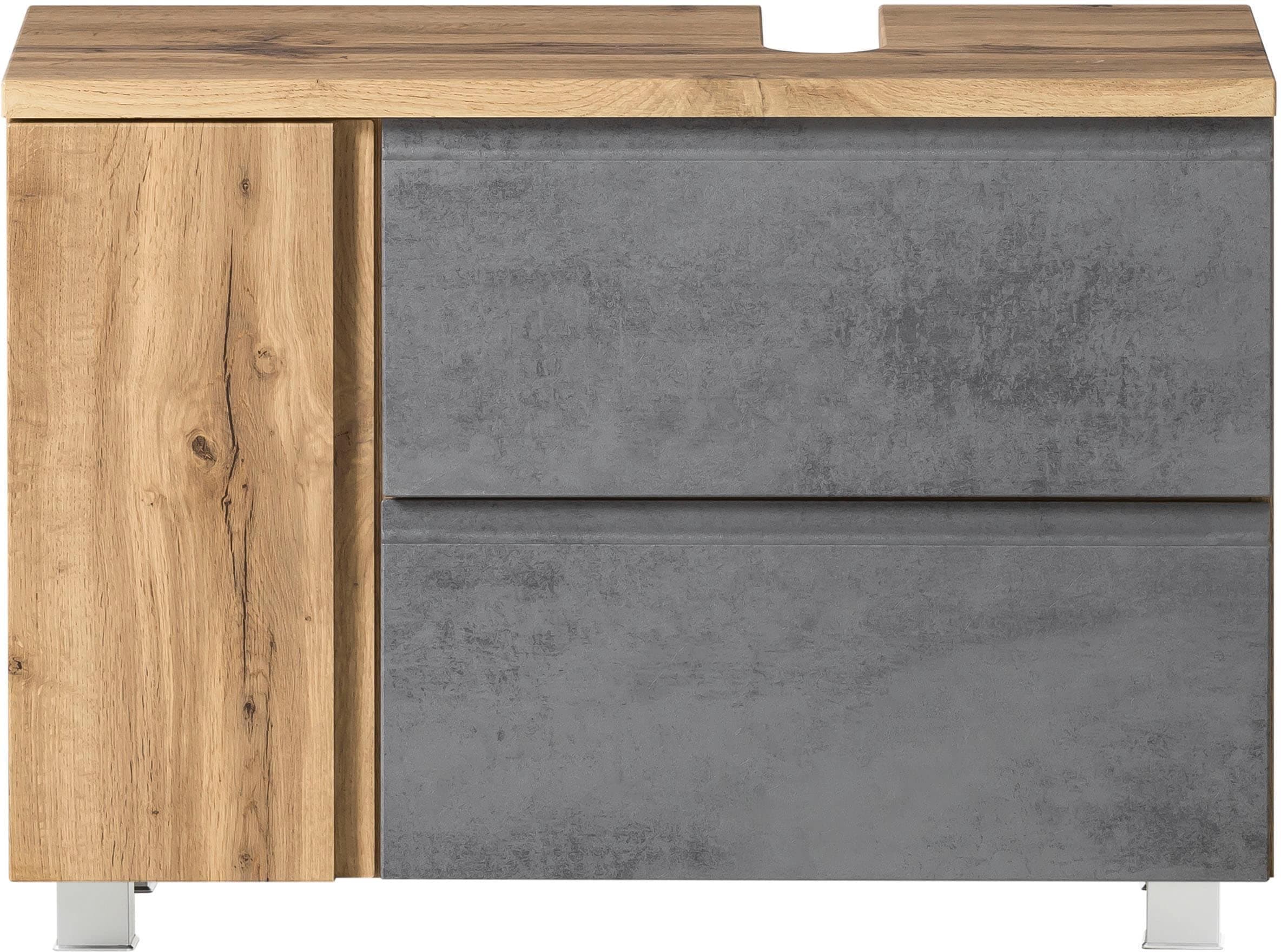 Welltime Waschbeckenunterschrank Sölden - Modernes Holzdesign fürs Badezimmer