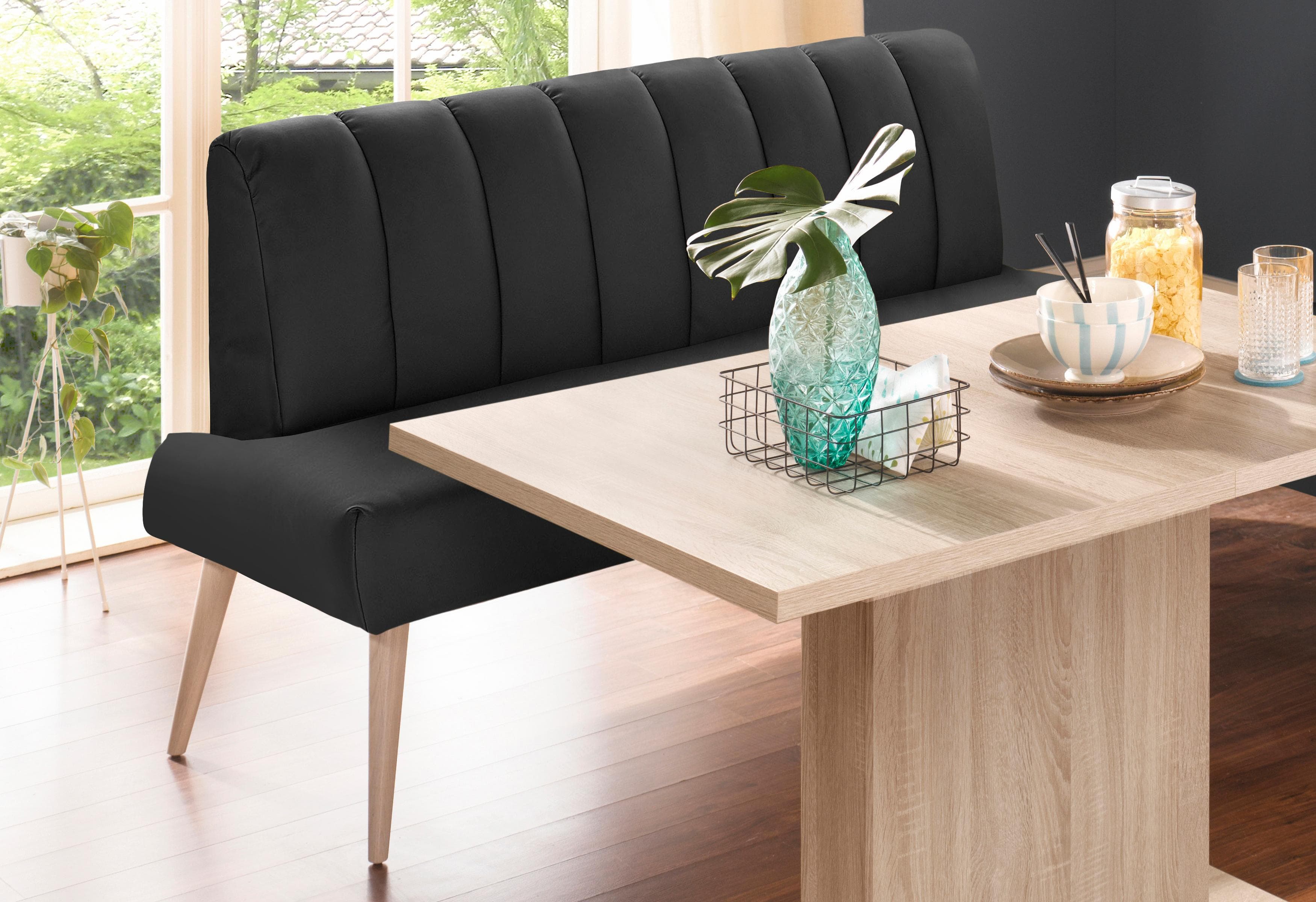 EXXPO Sitzbank Costa Schwarz Kunstleder Modern