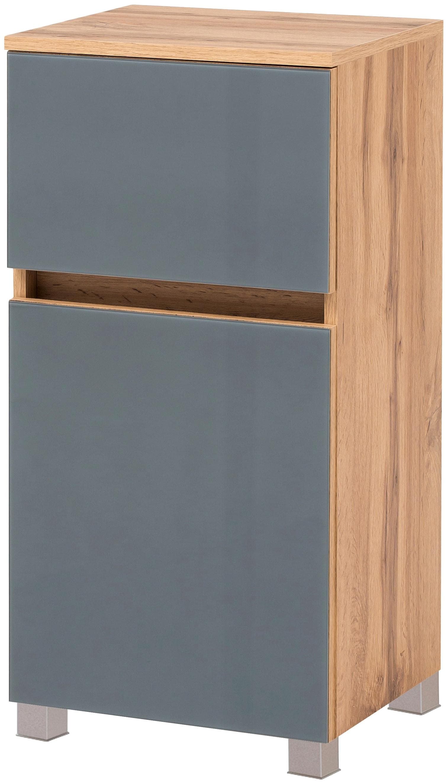 WELLTIME Unterschrank Horki Grau mit Schubkasten