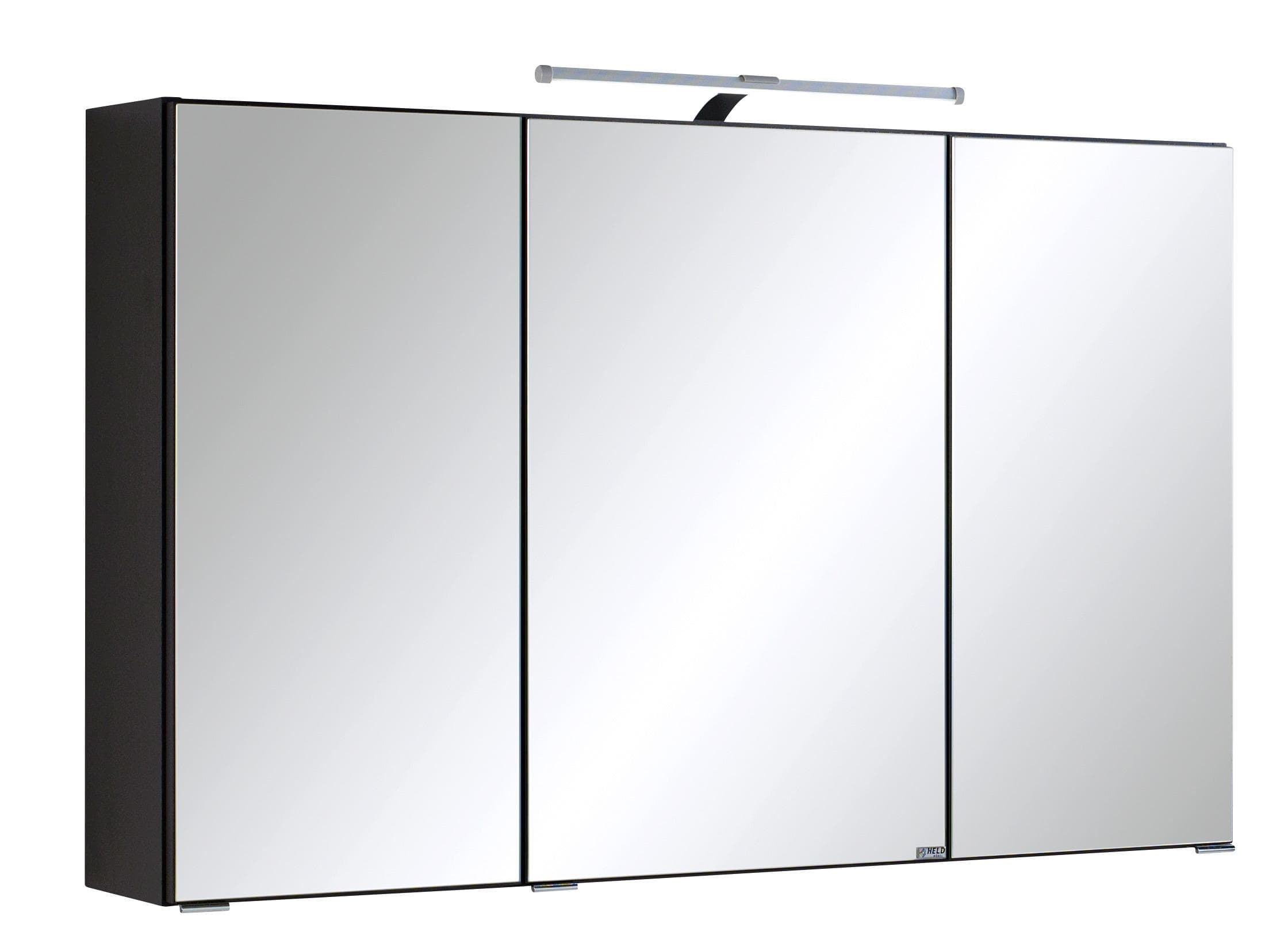 WELLTIME Spiegelschrank Cardiff Grau mit LED und Steckdose