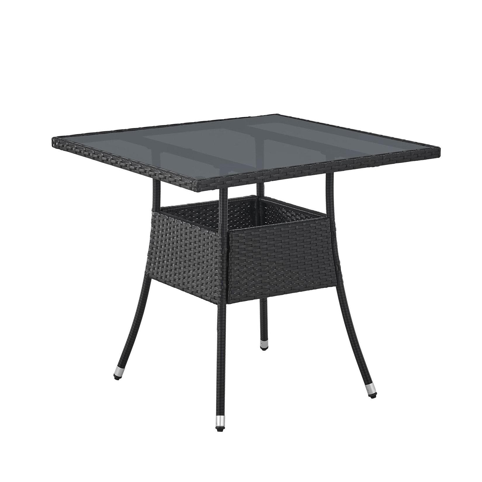Juskys Polyrattan Gartentisch Yoro eckig - wetterfest Outdoor Beistelltisch Schwarz