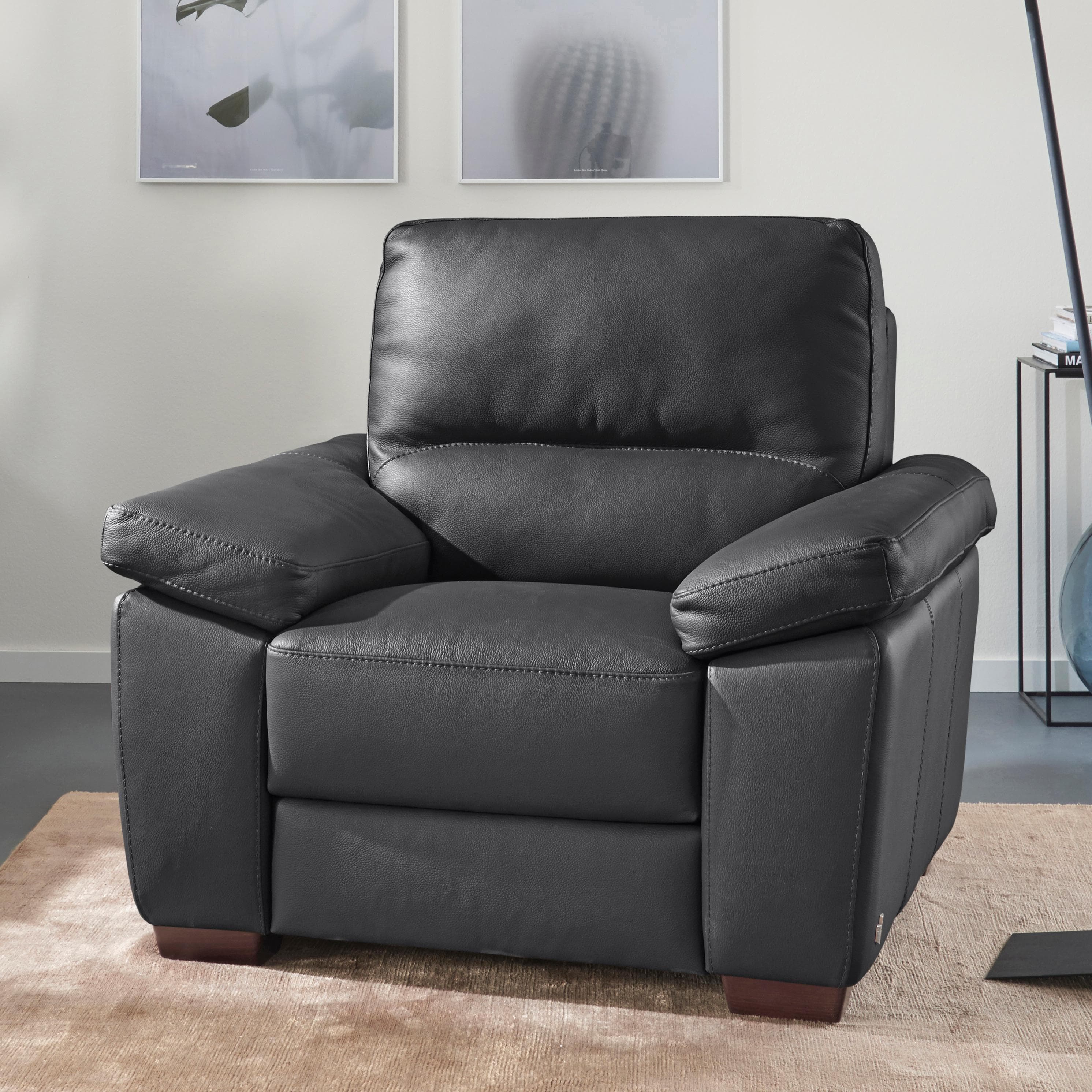 CALIA ITALIA Sessel Gaia Schwarz 100% Leder