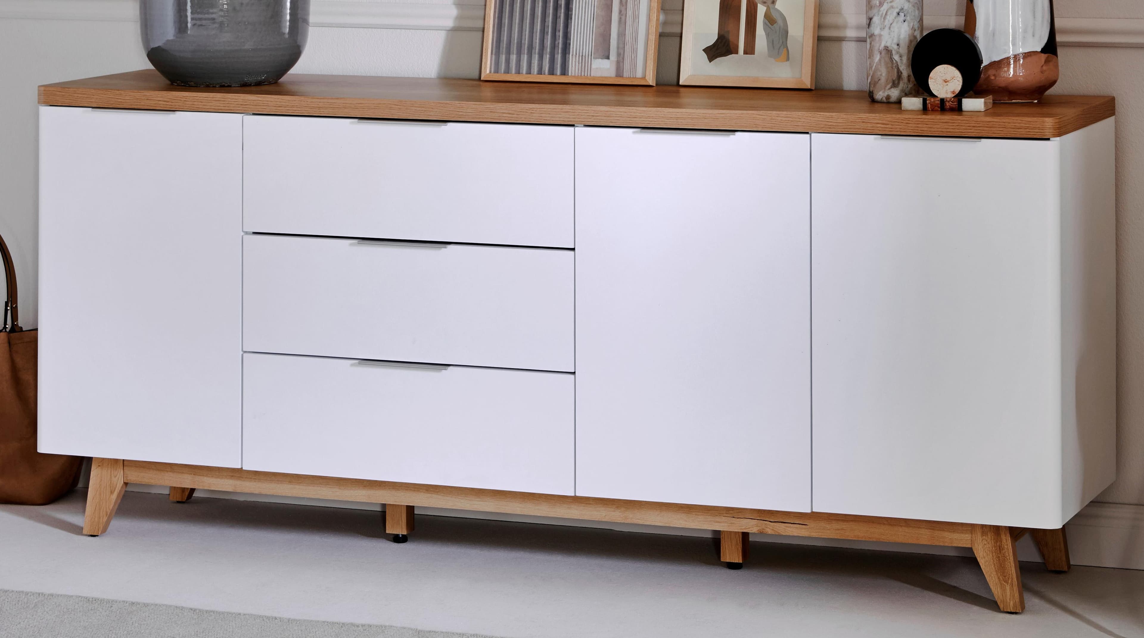 Jahnke Sideboard LIBRE Braun Weiß 180cm Skandi-Style