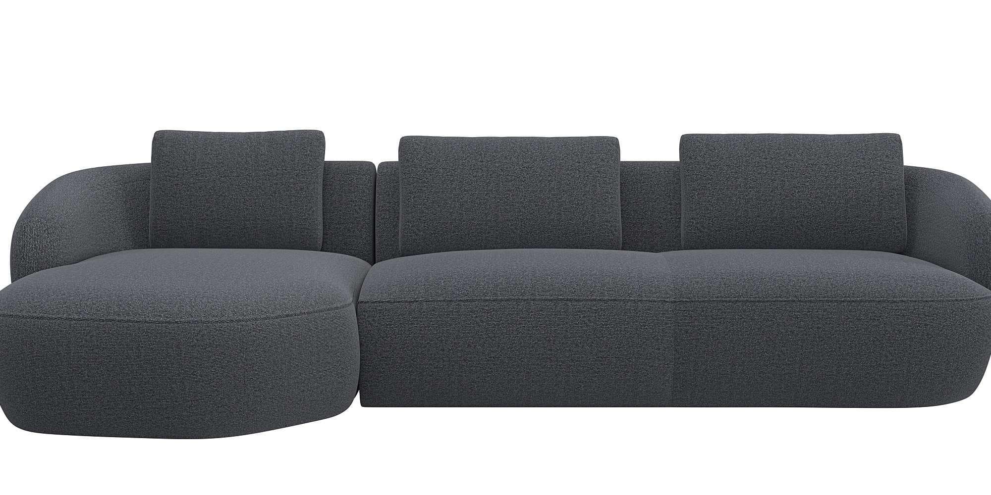 Flexlux Wohnlandschaft Torino L-Form Anthrazit mit Chaiselongue