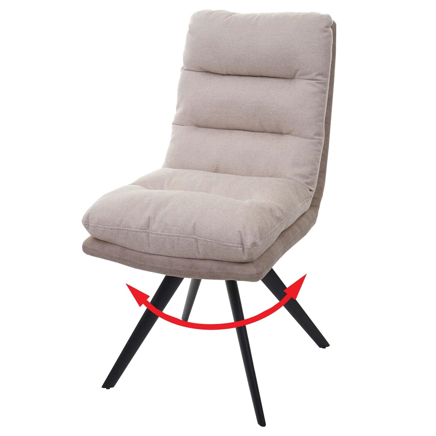 Esszimmerstuhl MCW-G66 Drehbar Creme Stoff Küchenstuhl