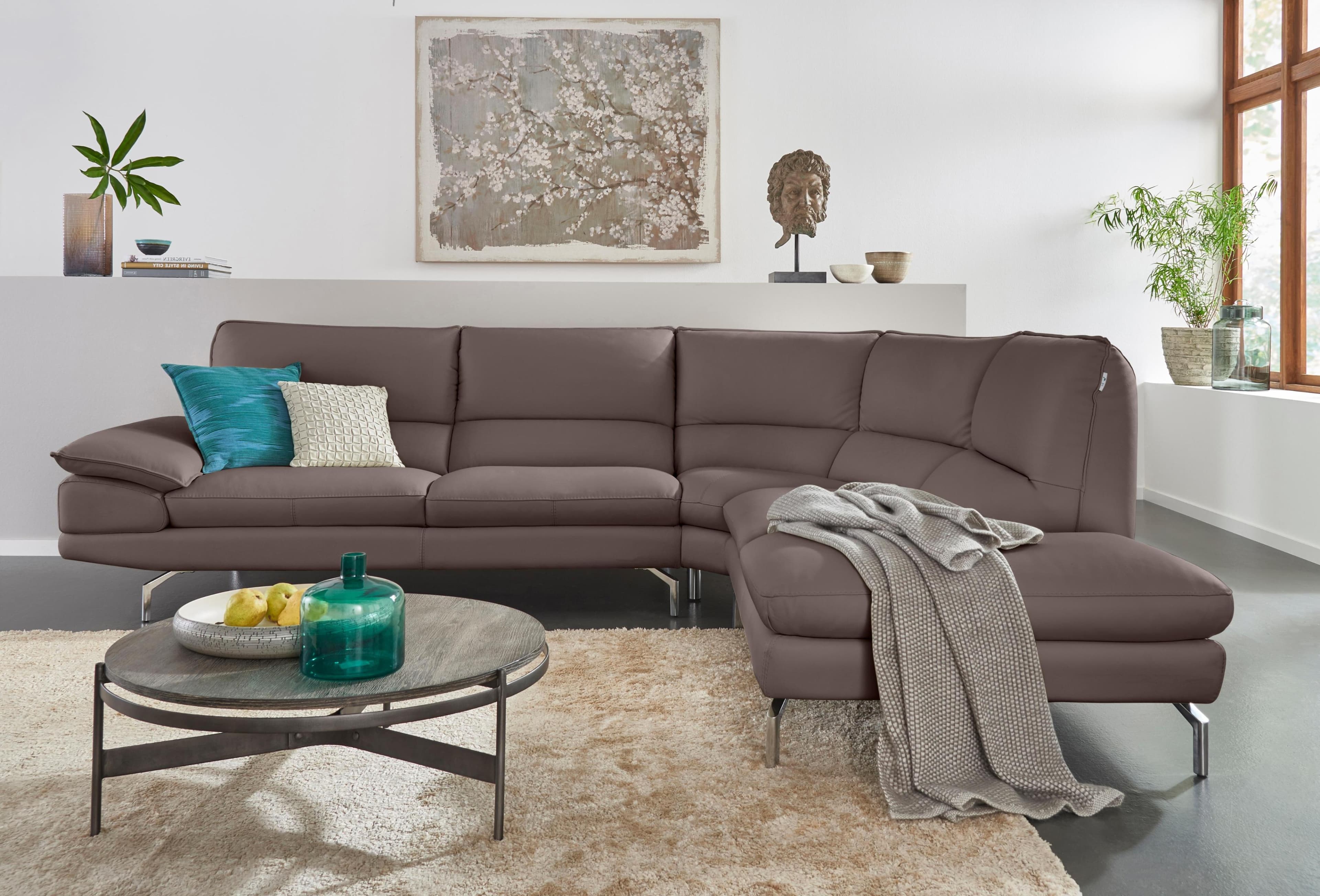 CALIA ITALIA Ecksofa Dave L-Form Braun Leder