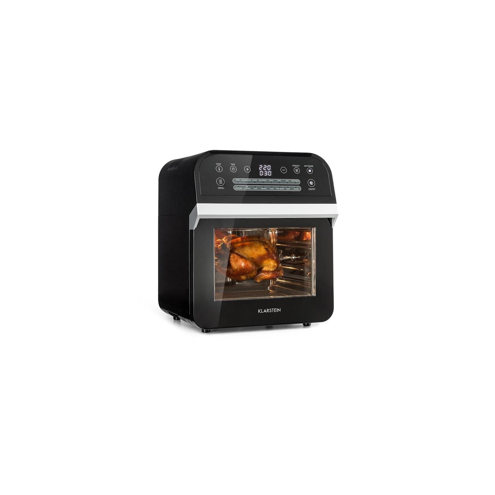 AeroVital Cube Heißluftfritteuse 1600W 12l Timer 16 Programme Schwarz