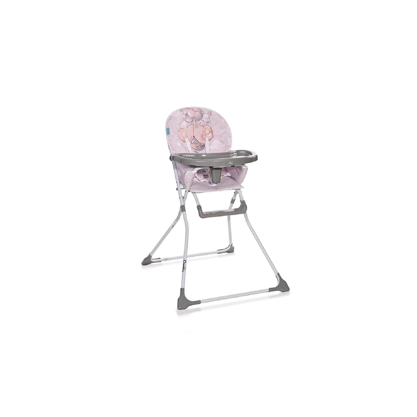 Klappbarer Kinderhochstuhl mit Bechervertiefung und abwaschbarem Stoff