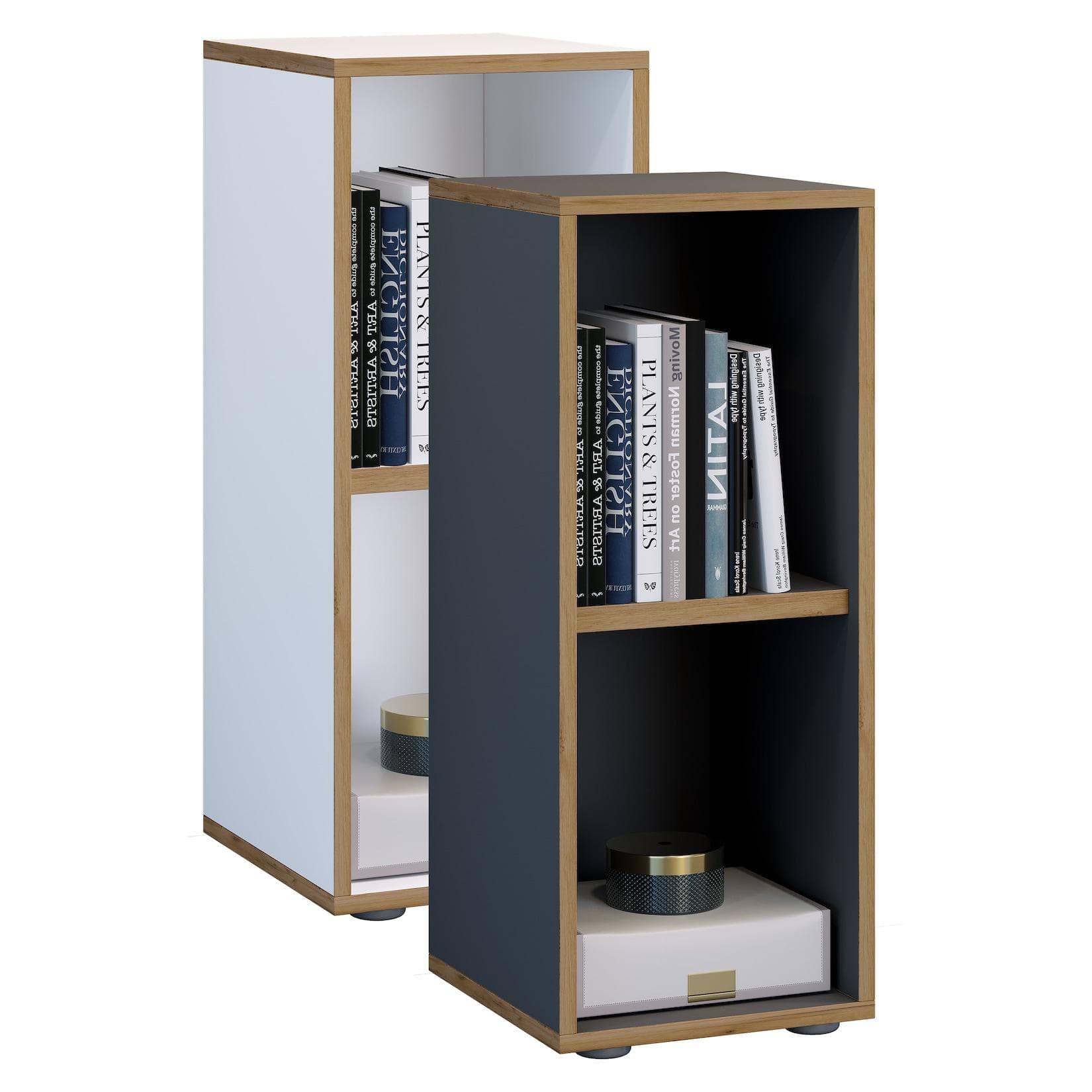 VCM Holzregal Salia 2-fach Anthrazit Schwarz Büroregal