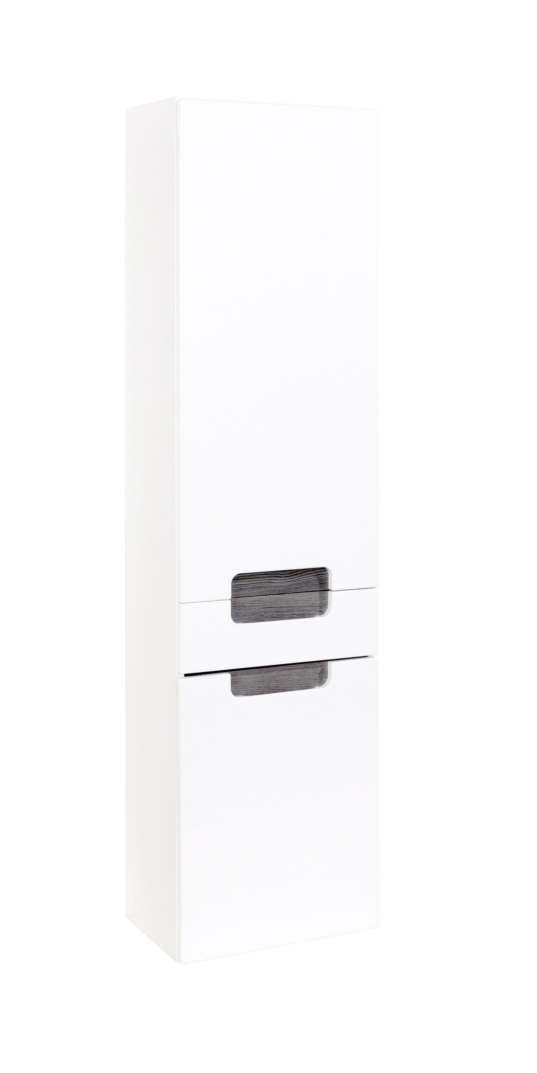WELLTIME Hochschrank Siena Weiß Hochglanz Badmöbel