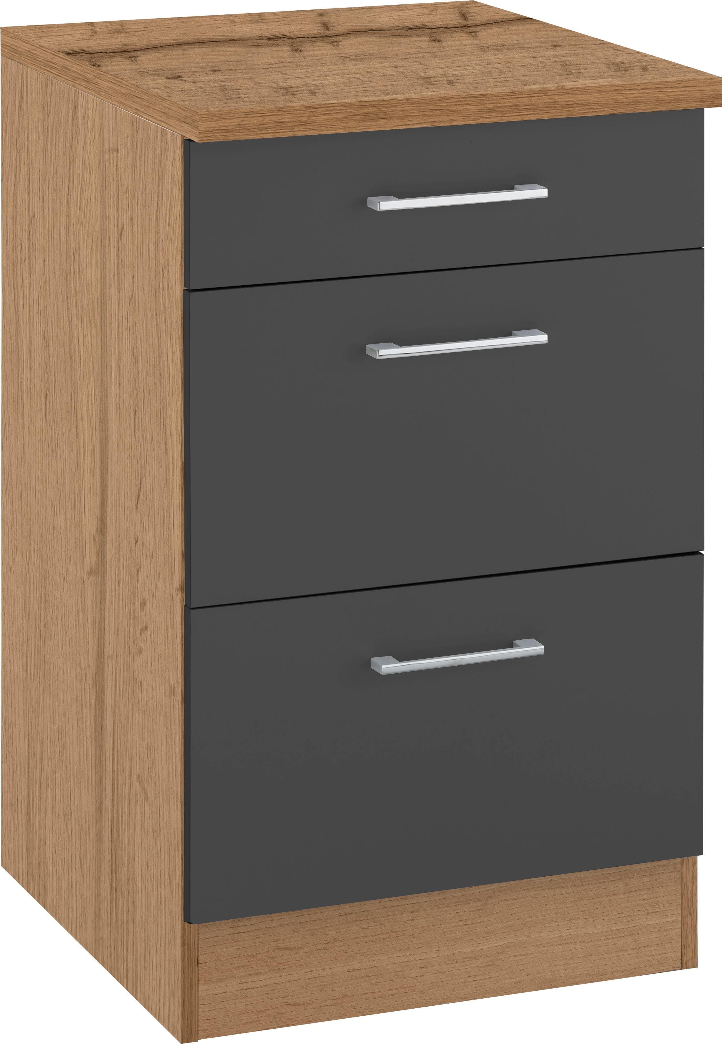 Kochstation KS-Colmar Auszugsunterschrank Anthrazit Metallgriff
