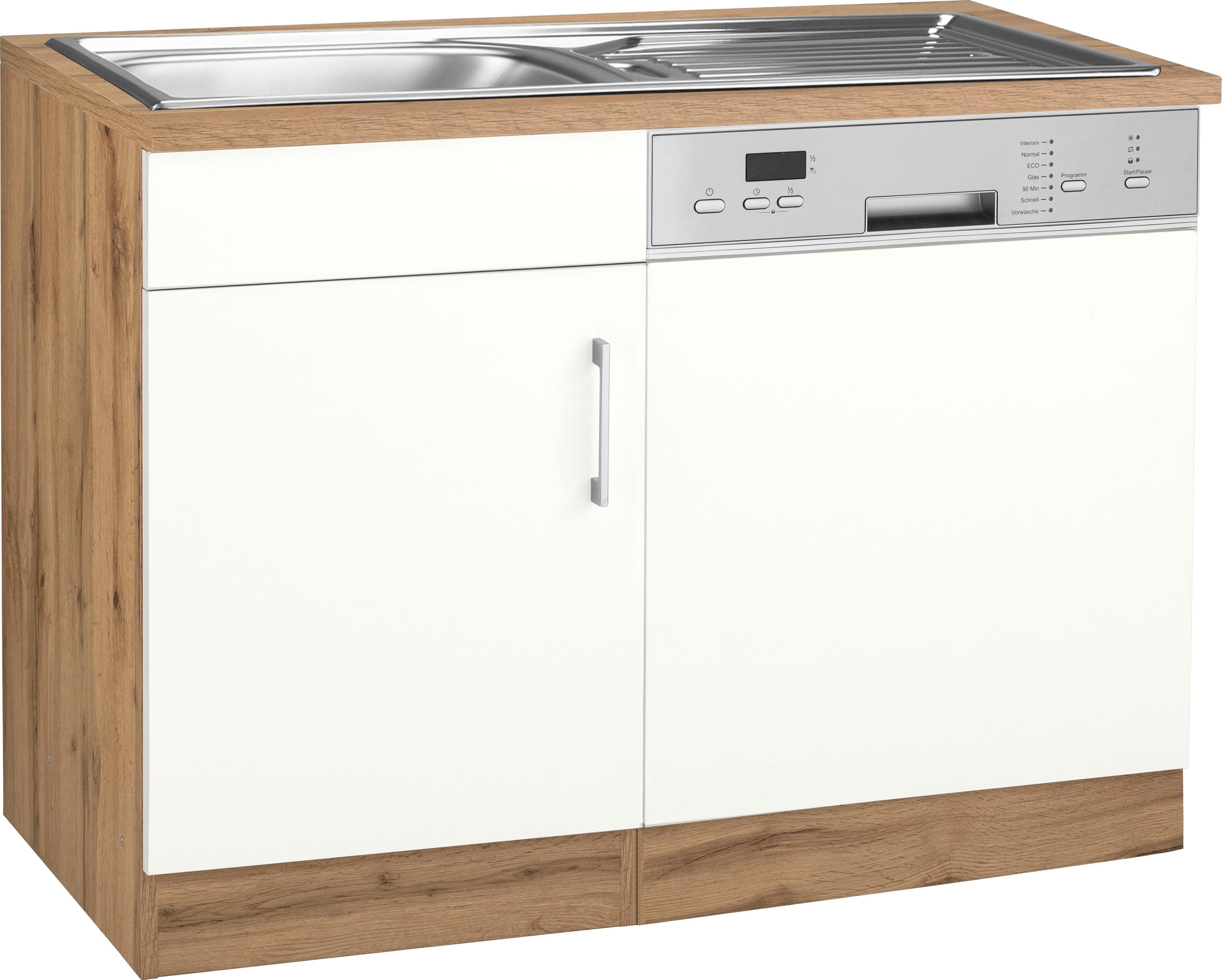 Kochstation KS-Colmar Spülenschrank Weiß 110 cm mit Spüle