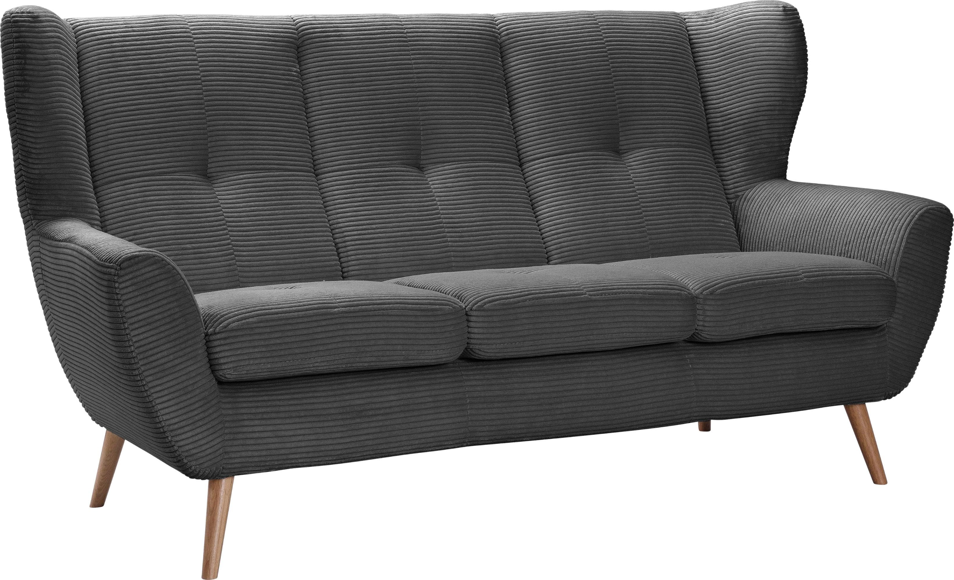 exxpo - sofa fashion 3-Sitzer ALVESTA Schwarz Cord