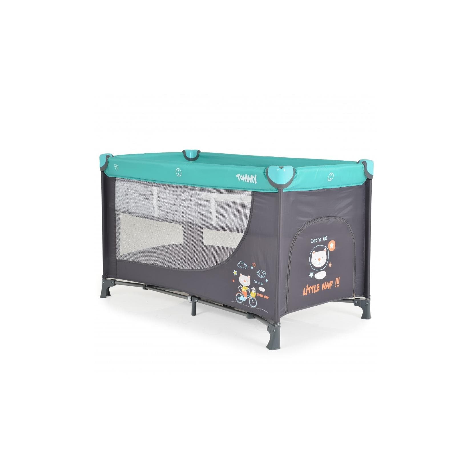 Moni Reisebett Tommy Faltmatratze mit Seiteneingang türkis