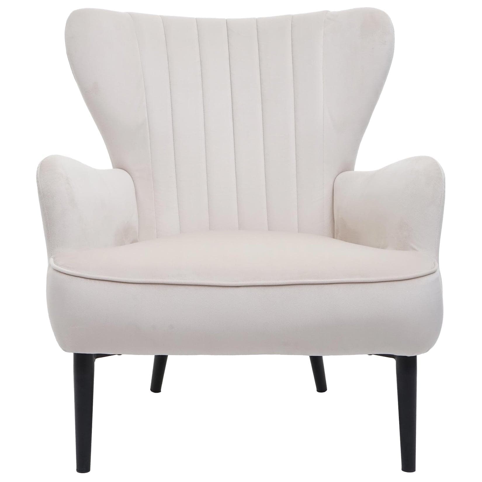 Lounge-Sessel MCW-K37 Samt Creme-Beige Polstersessel