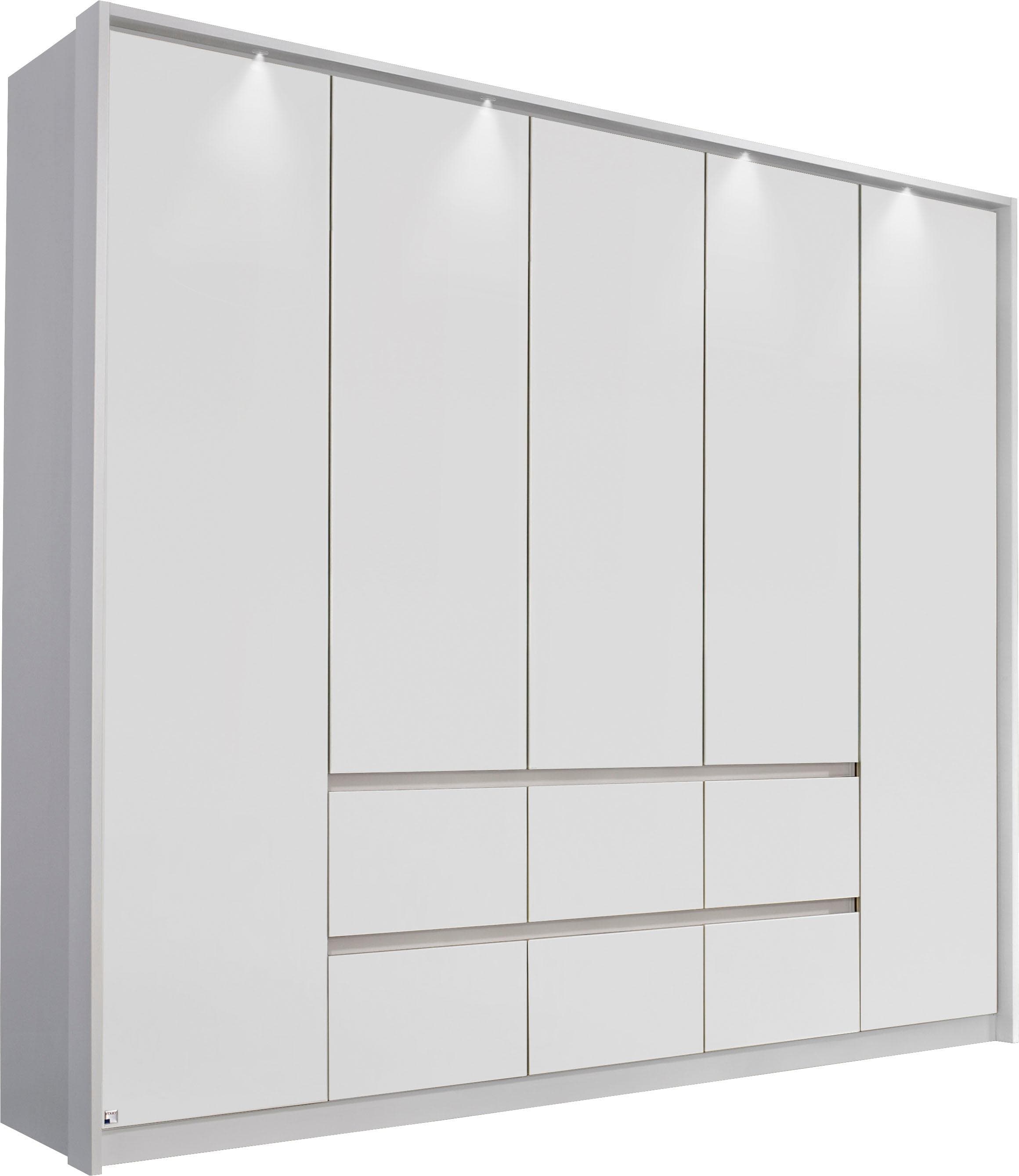 Rauch Drehtürenschrank Mainz Alpinweiß mit LED-Beleuchtung