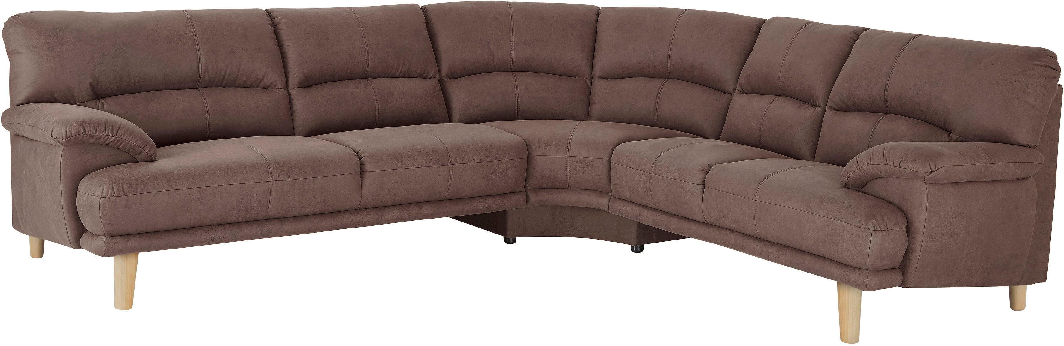 Trendmanufaktur Polsterecke Cecilia L-Form Braun Microfaser