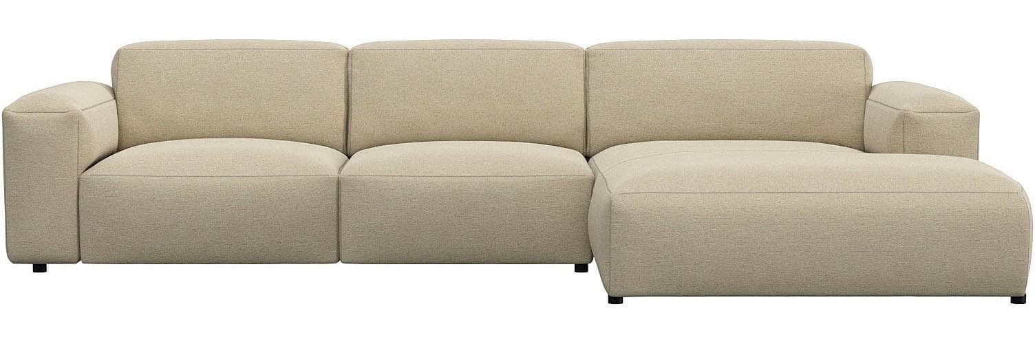 Flexlux Ecksofa Lucera L-Form Beige Chaiselongue Rechts