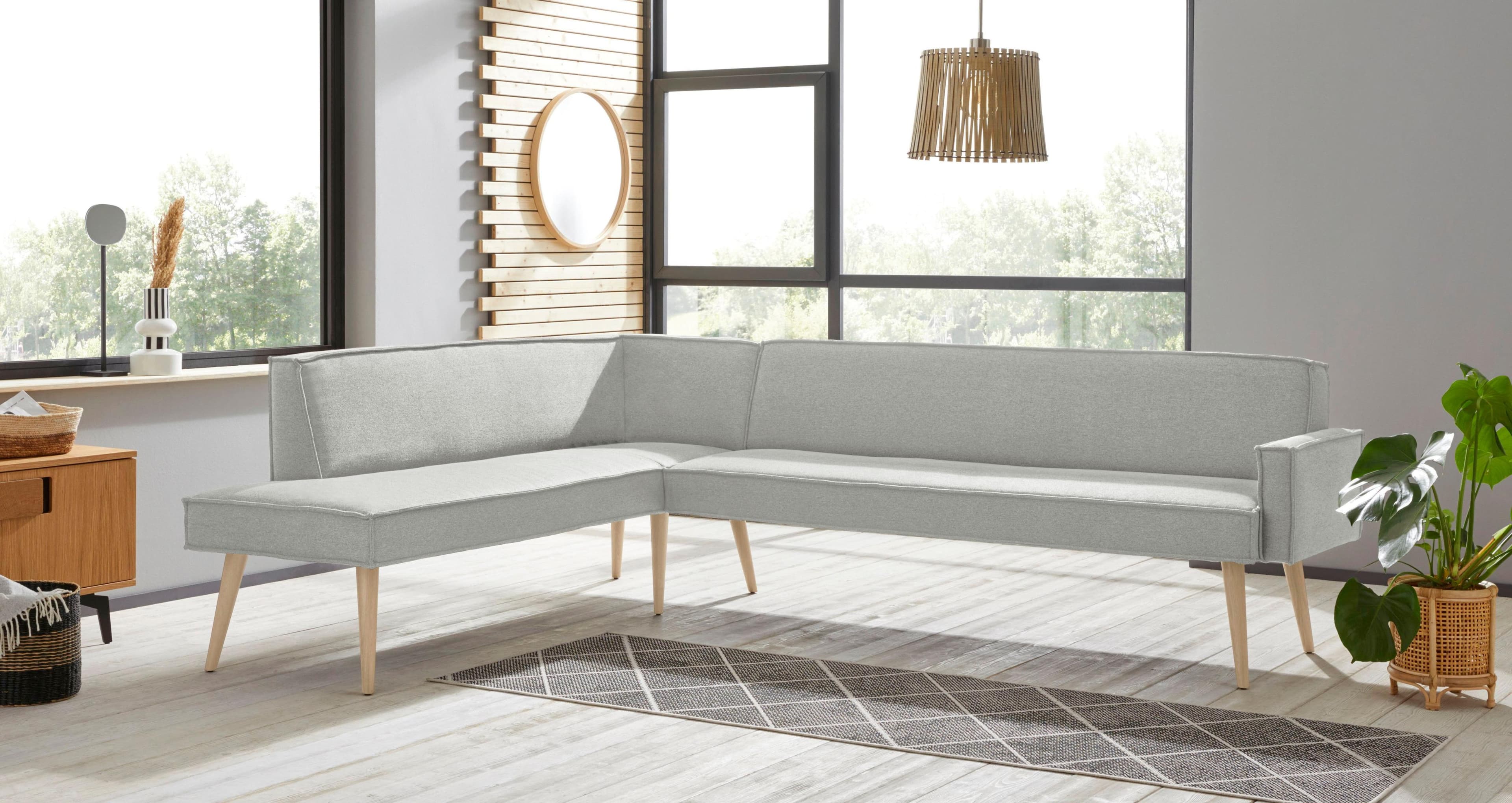 exxpo Eckbank Lungo Beige Modern mit Holzfuß